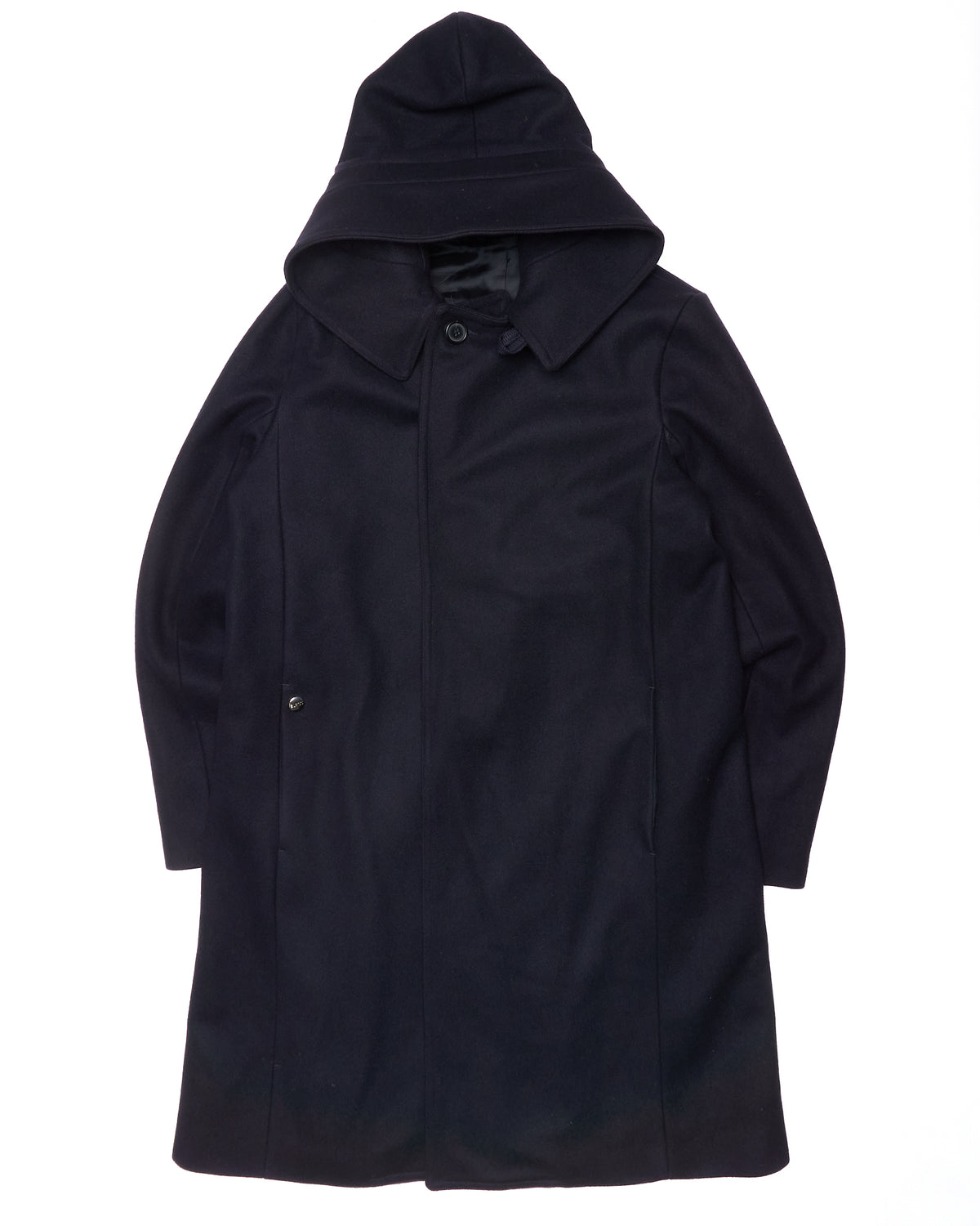 2011 BLESS Dark Navy Oversize Hooded Virgin Wool Coat
