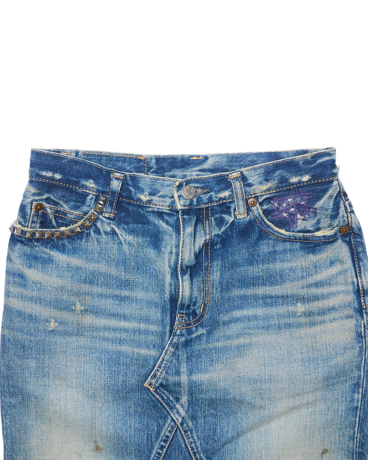 Hysteric Glamour ‘Kinky’ Reconstructed Studded Denim Skirt