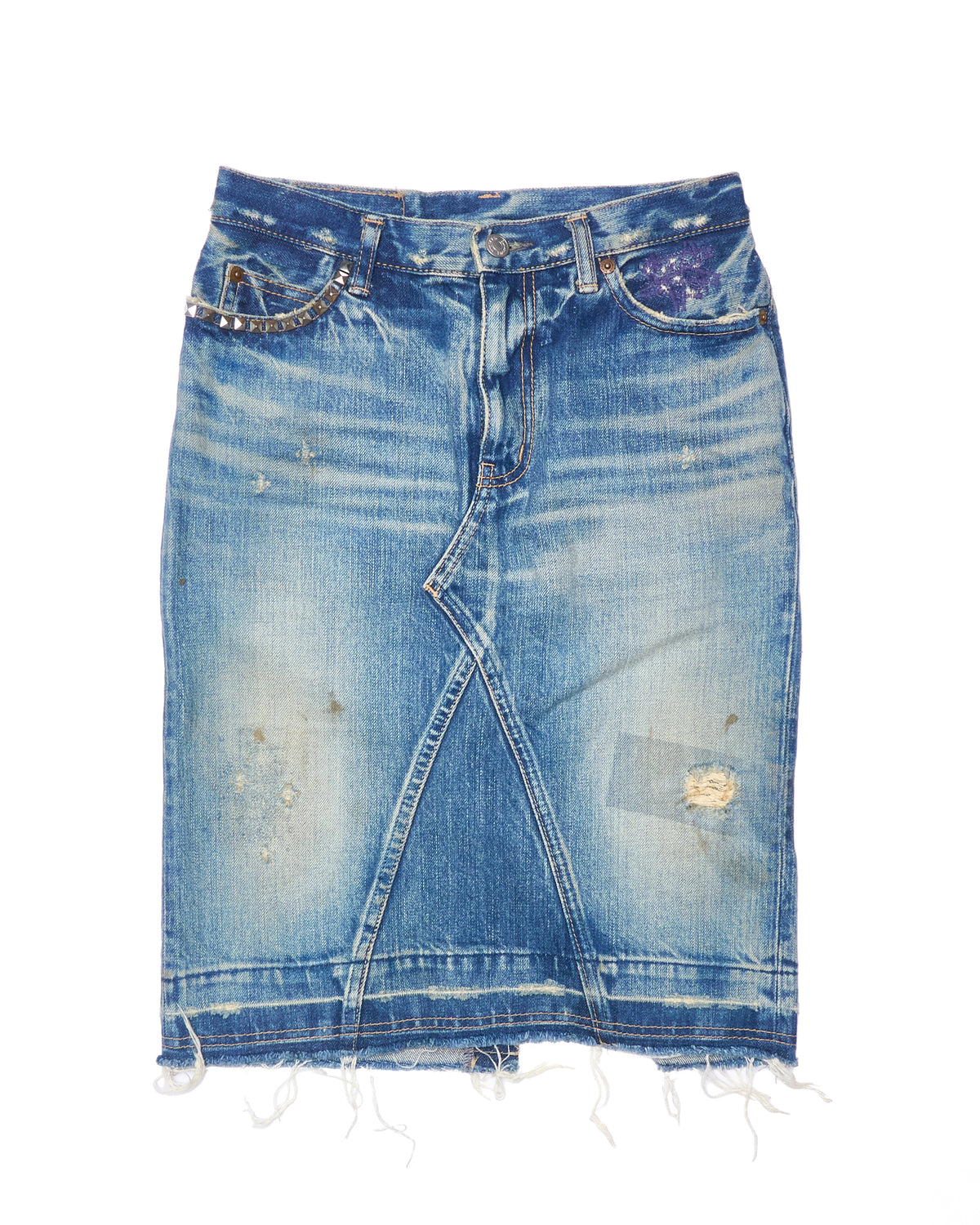 Hysteric Glamour ‘Kinky’ Reconstructed Studded Denim Skirt