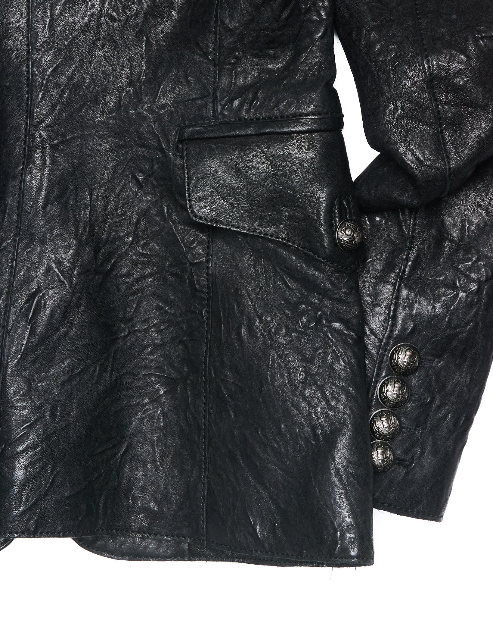 Early 2010s Pierre Balmain Lambskin Military Blazer