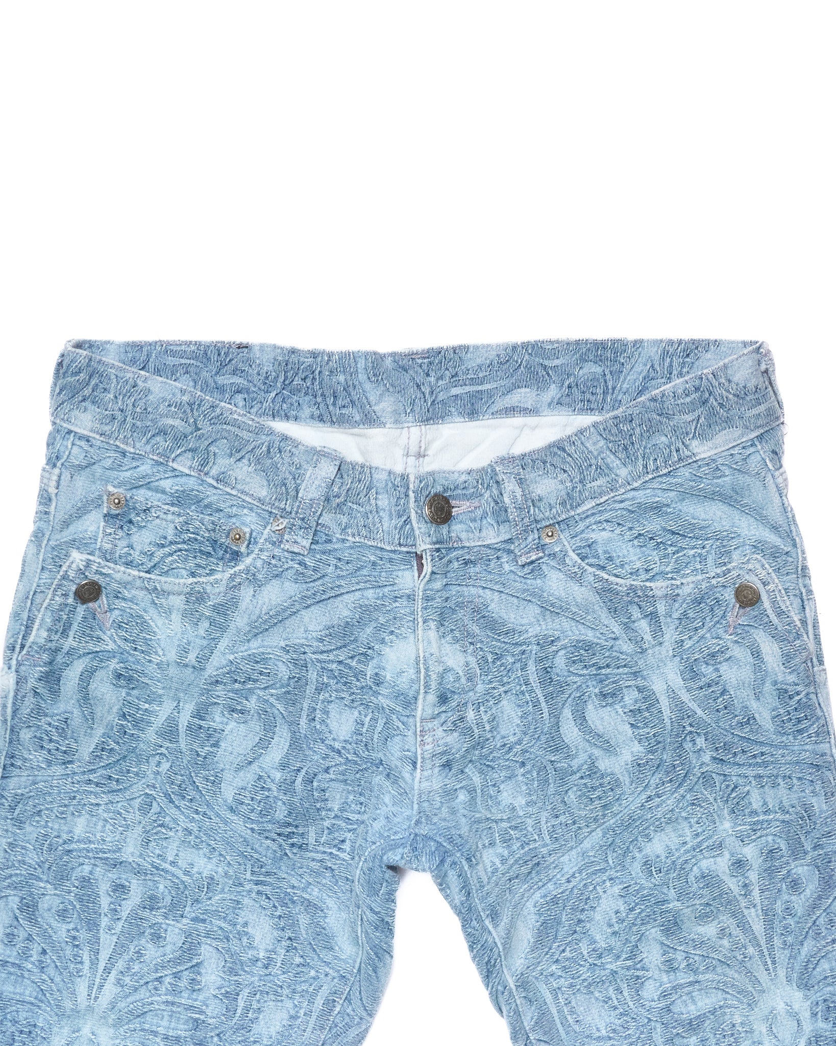 Early 2000s Tornado Mart Tribal Jacquard Flared Pants