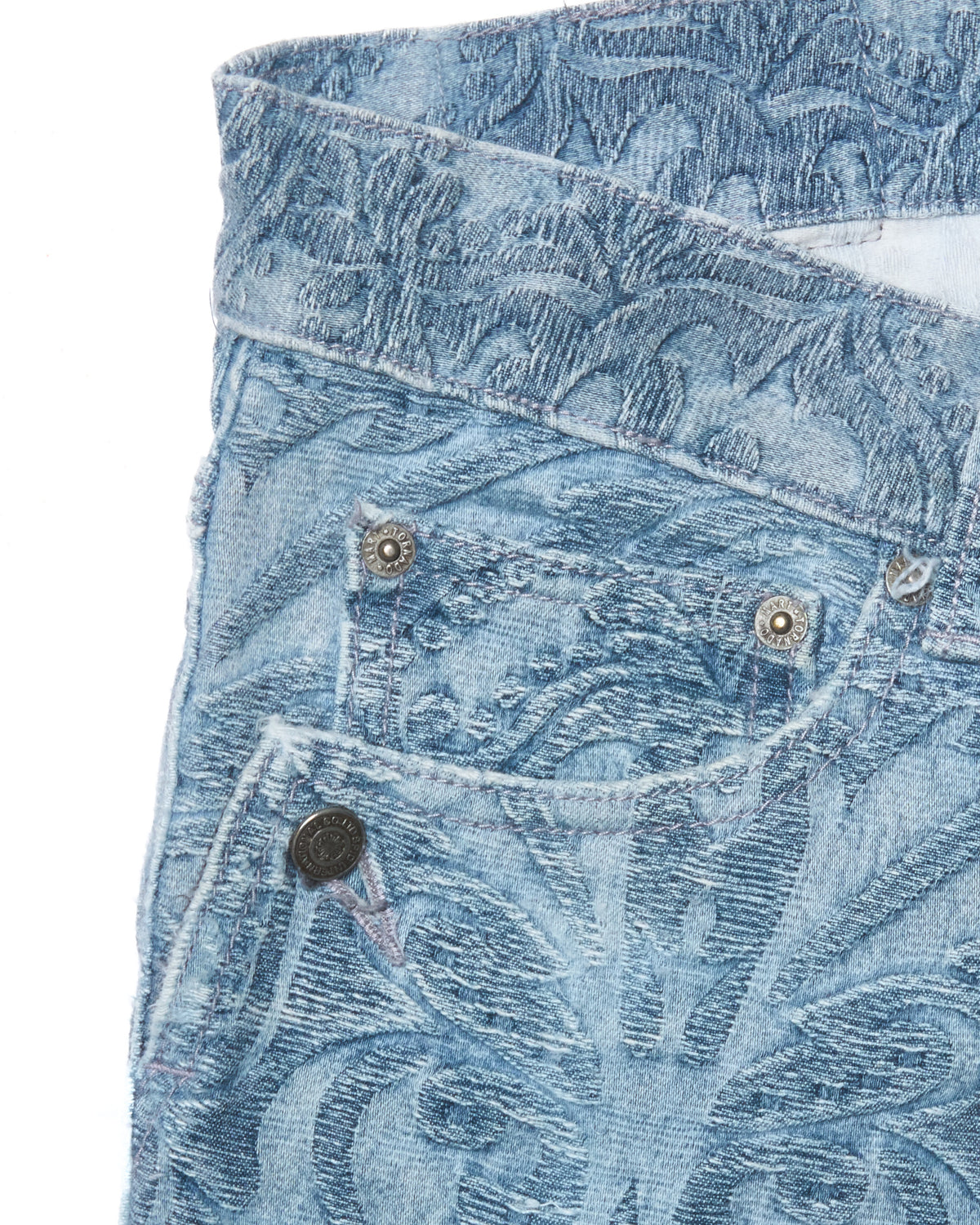 Early 2000s Tornado Mart Tribal Jacquard Flared Pants