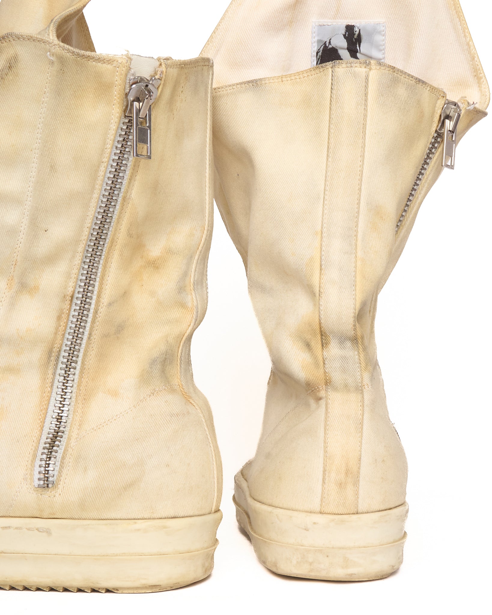 Rick Owens DRKSDHW Natural Milk/Milk Boot Sneaks High-Top Sneakers