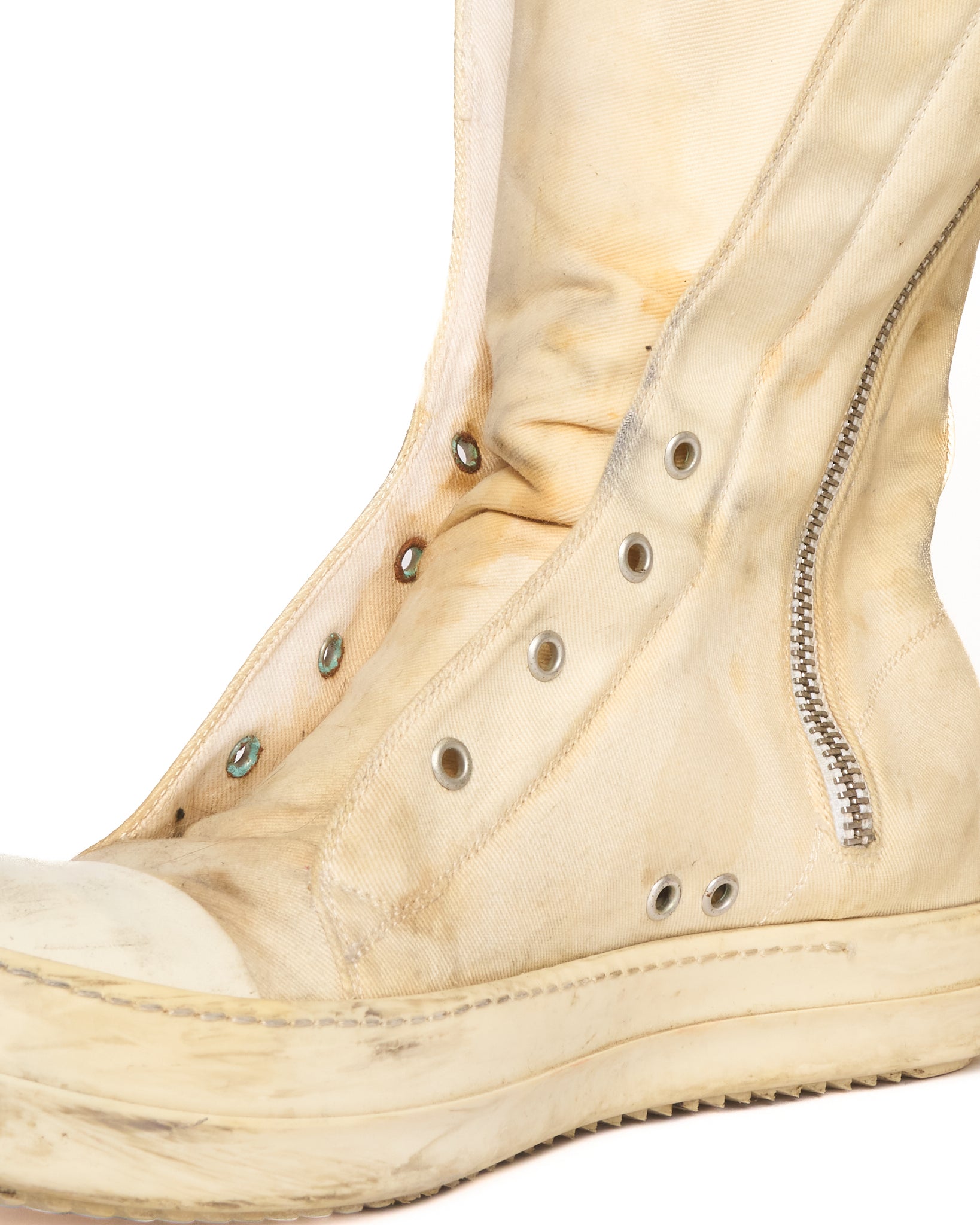 Rick Owens DRKSDHW Natural Milk/Milk Boot Sneaks High-Top Sneakers