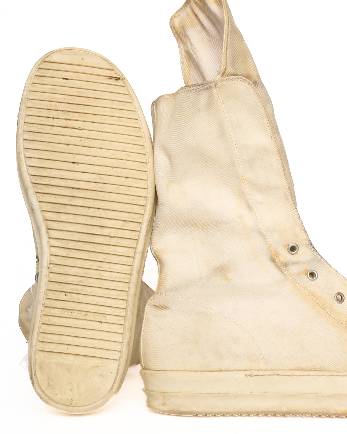 Rick Owens DRKSDHW Natural Milk/Milk Boot Sneaks High-Top Sneakers