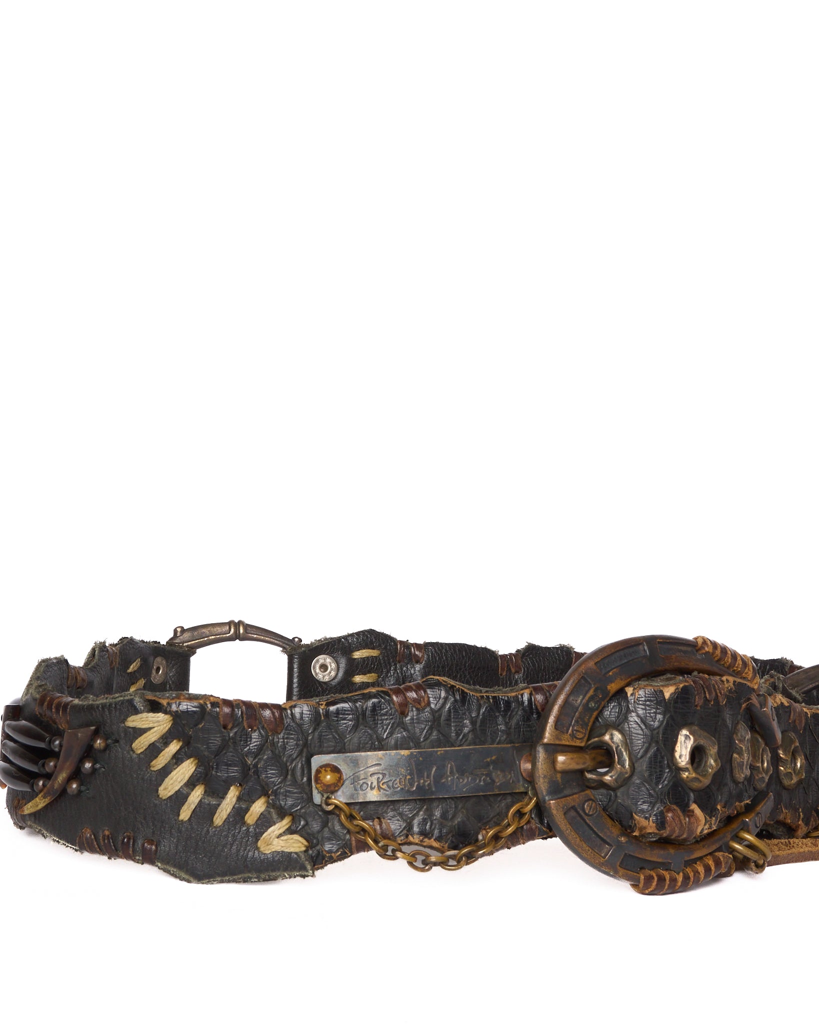 Early 00s 14th Addiction Scar-Stitched Pirate Belt