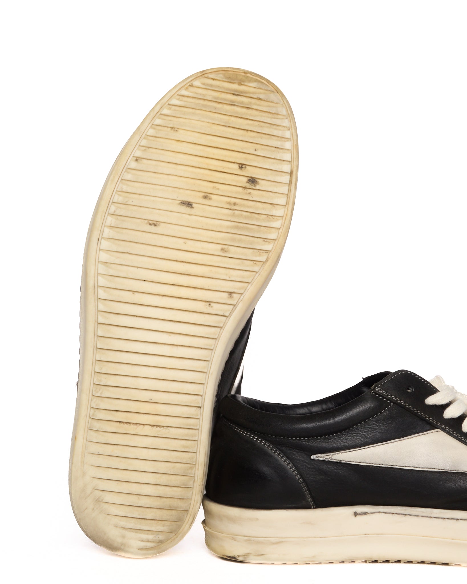 Rick Owens Black/Milk Low Top Vintage Sneakers