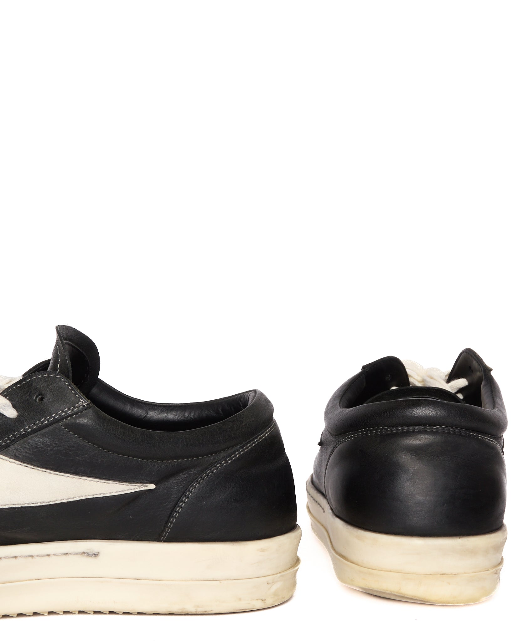 Rick Owens Black/Milk Low Top Vintage Sneakers