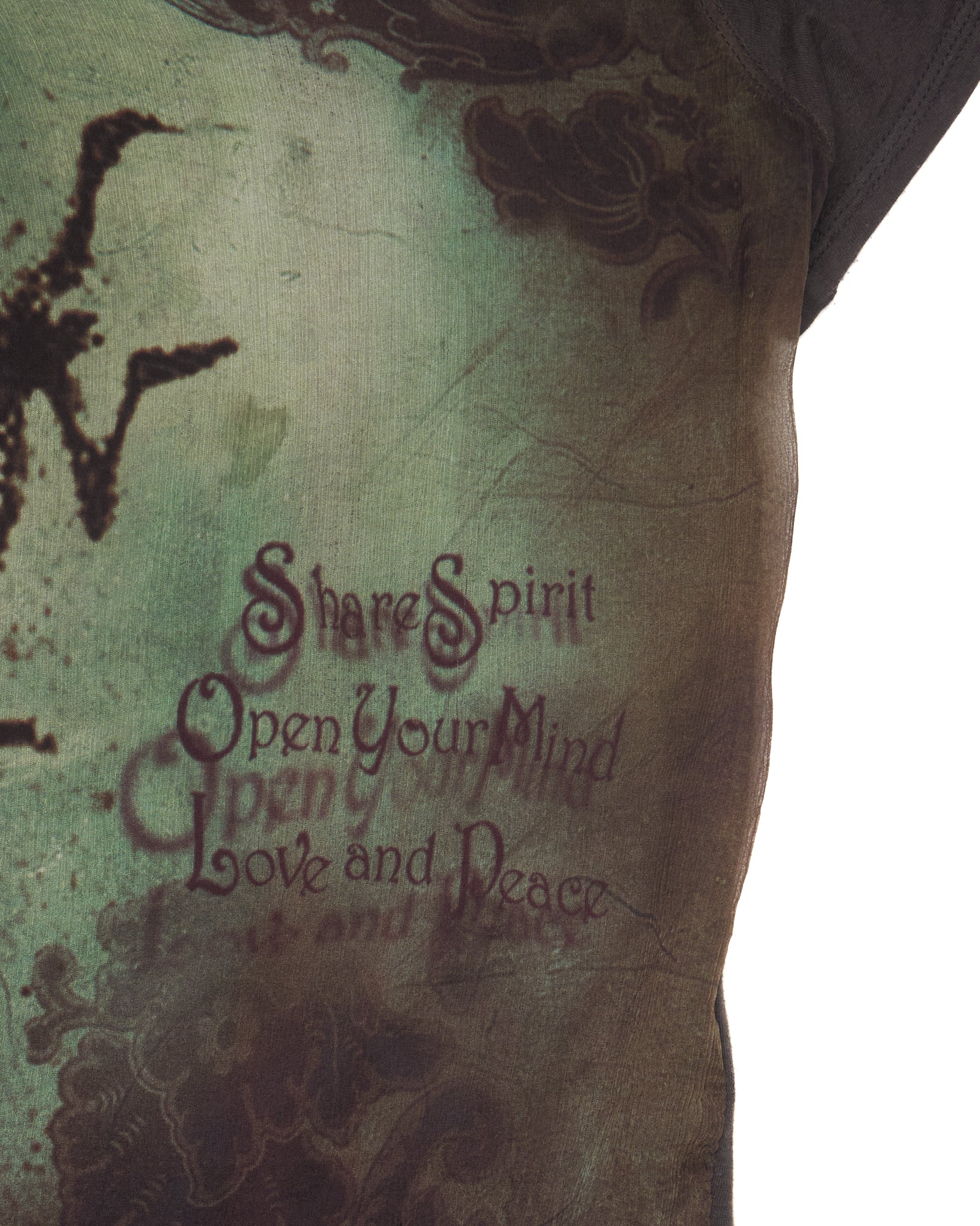 Text on a textured surface with decorative elements