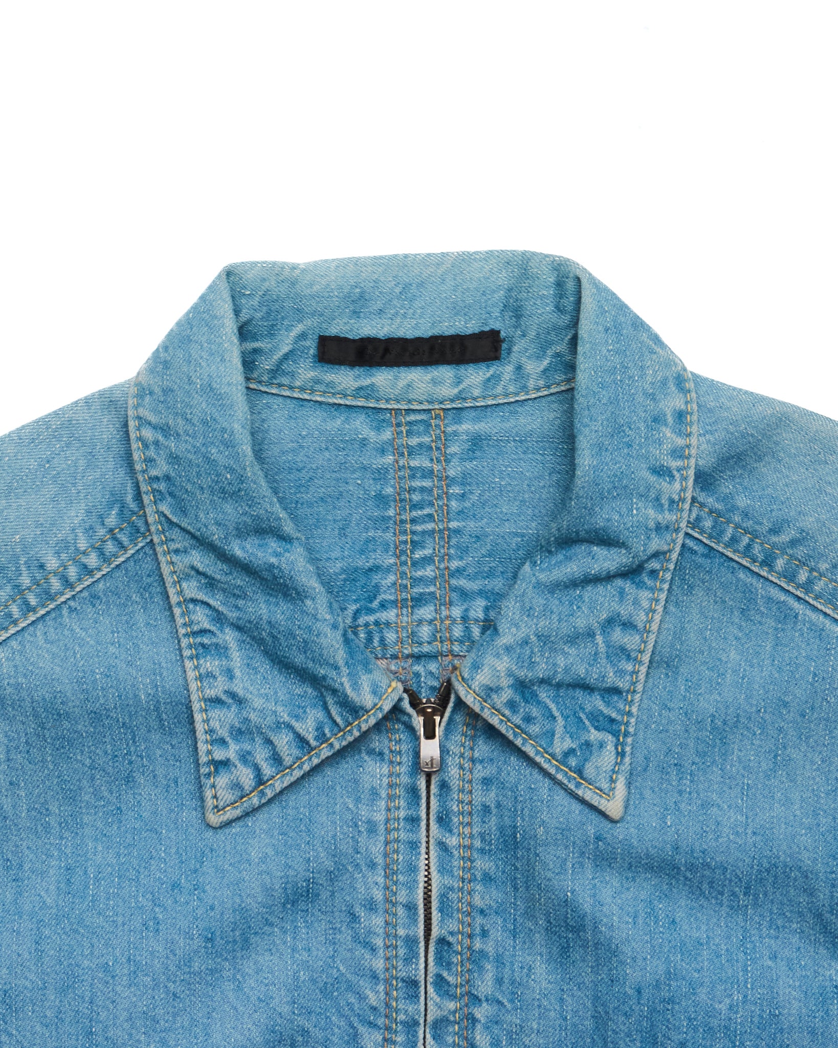 The Viridi-Anne Light Wash Denim Excella Zip-Up Work Jacket