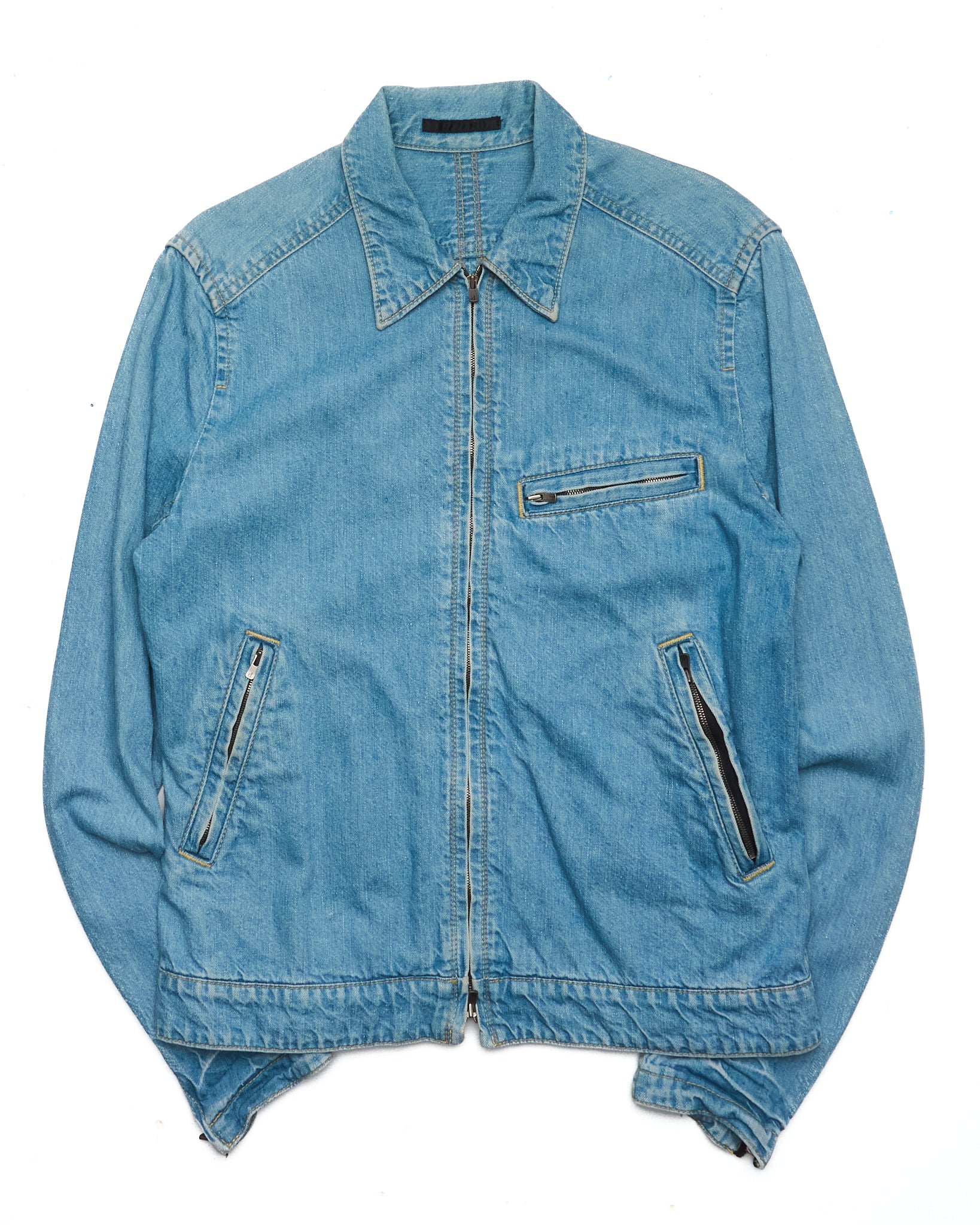 The Viridi-Anne Light Wash Denim Excella Zip-Up Work Jacket