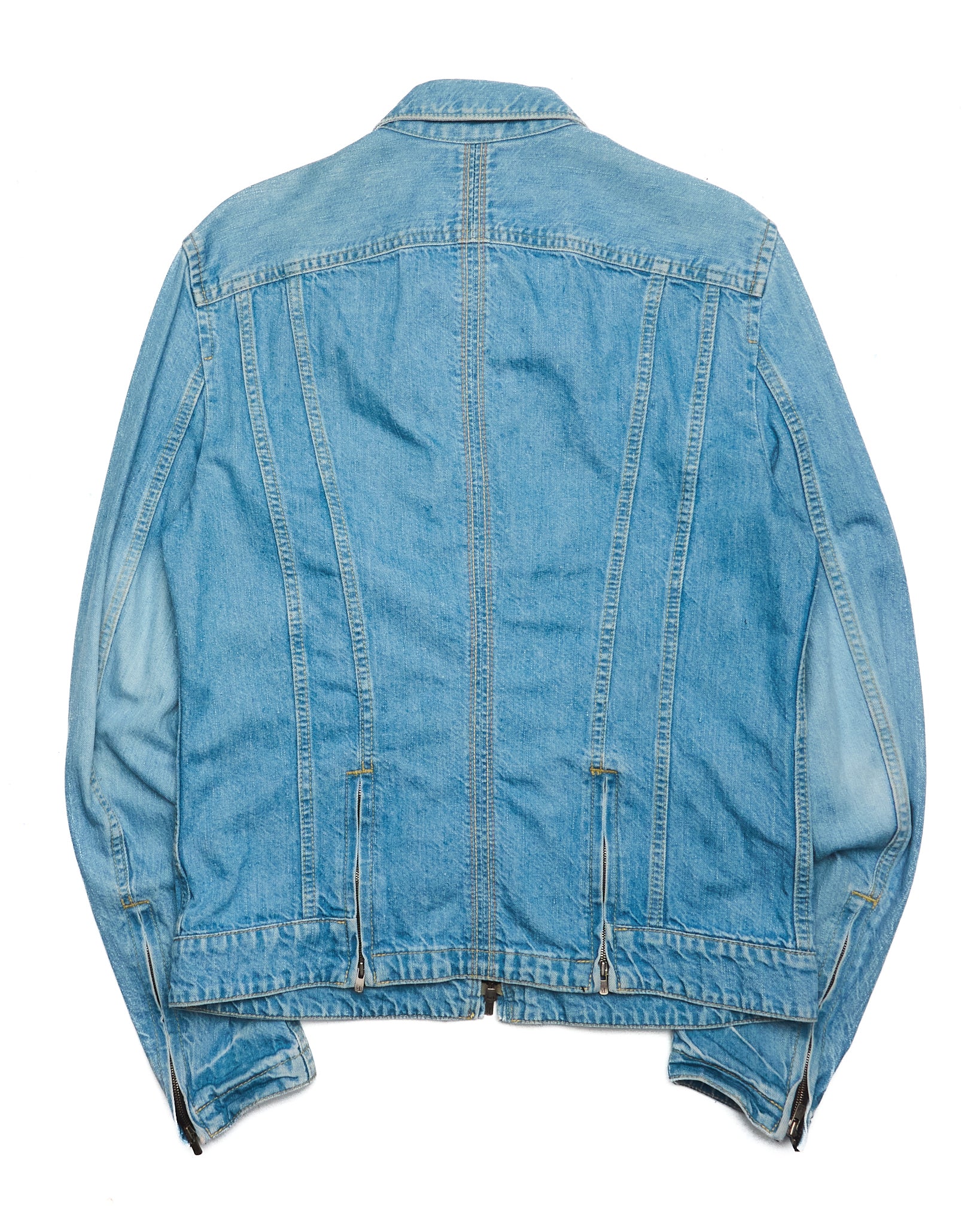 The Viridi-Anne Light Wash Denim Excella Zip-Up Work Jacket