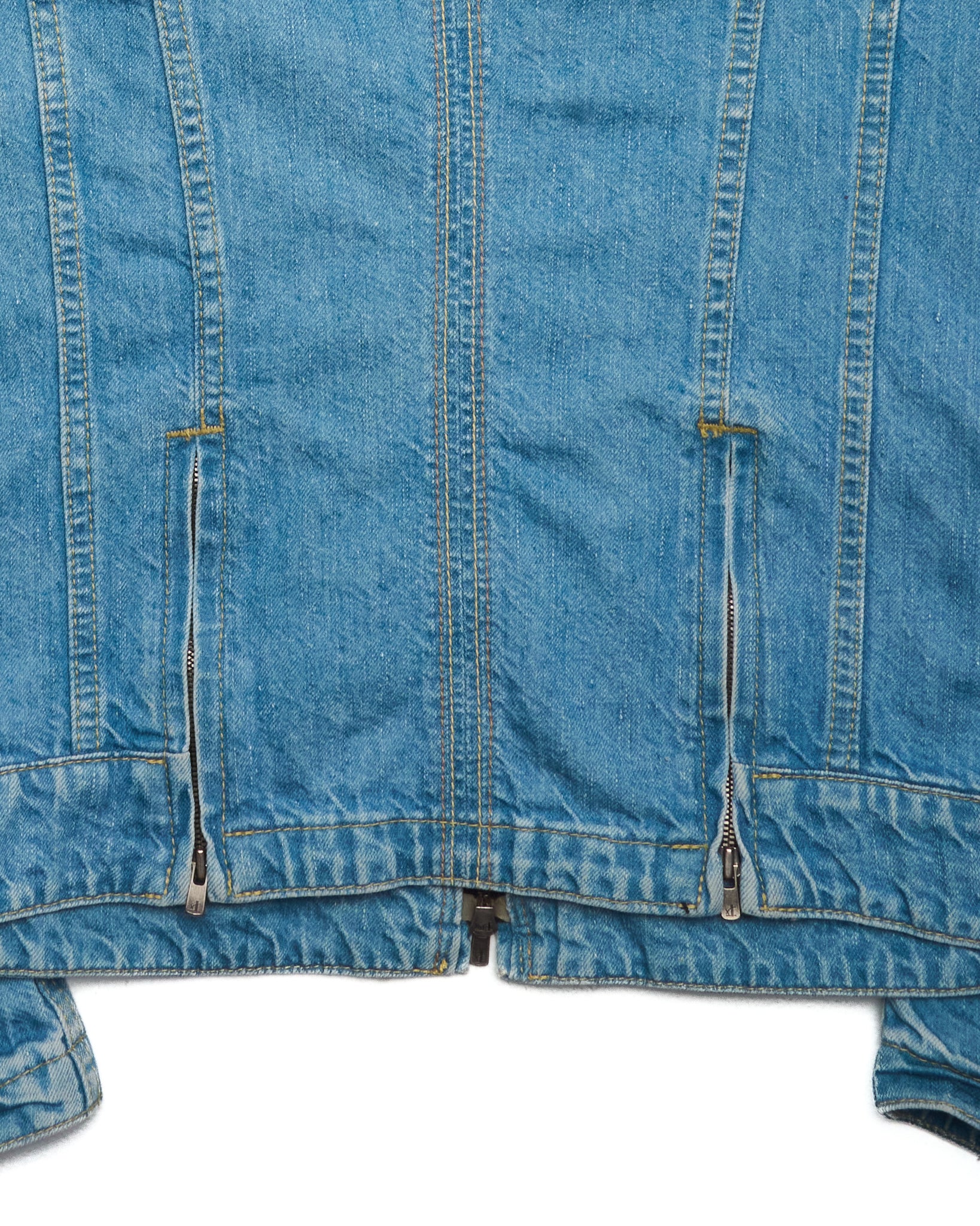 The Viridi-Anne Light Wash Denim Excella Zip-Up Work Jacket