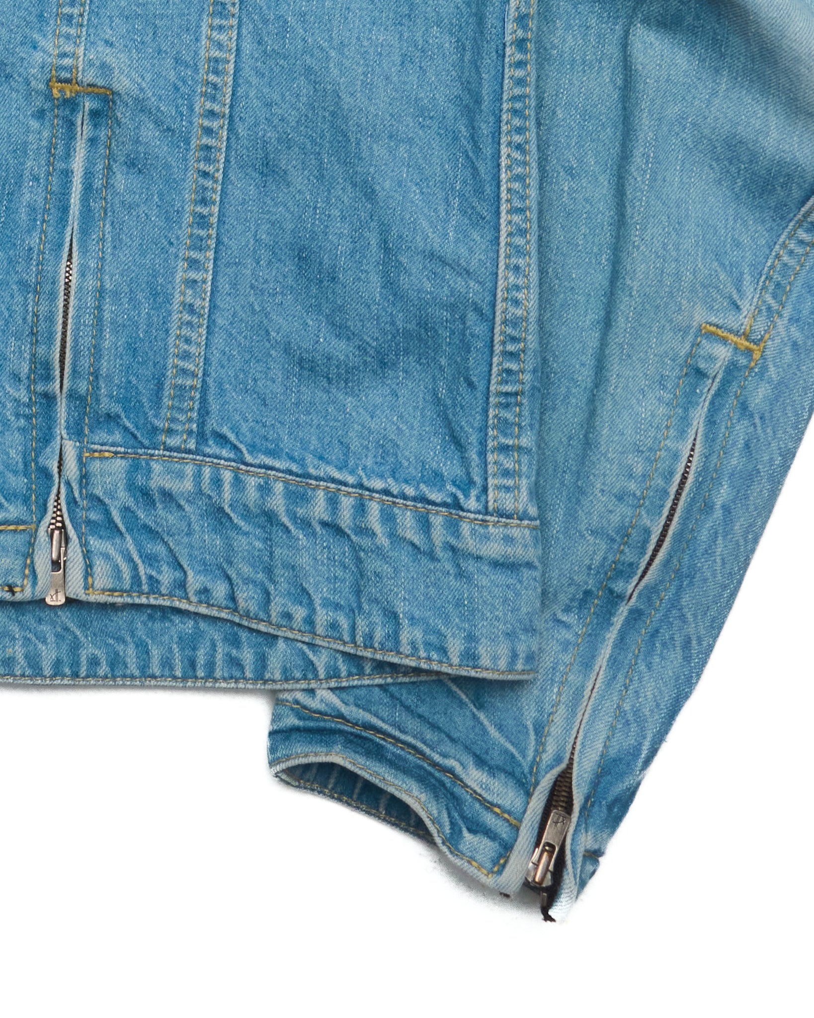 The Viridi-Anne Light Wash Denim Excella Zip-Up Work Jacket