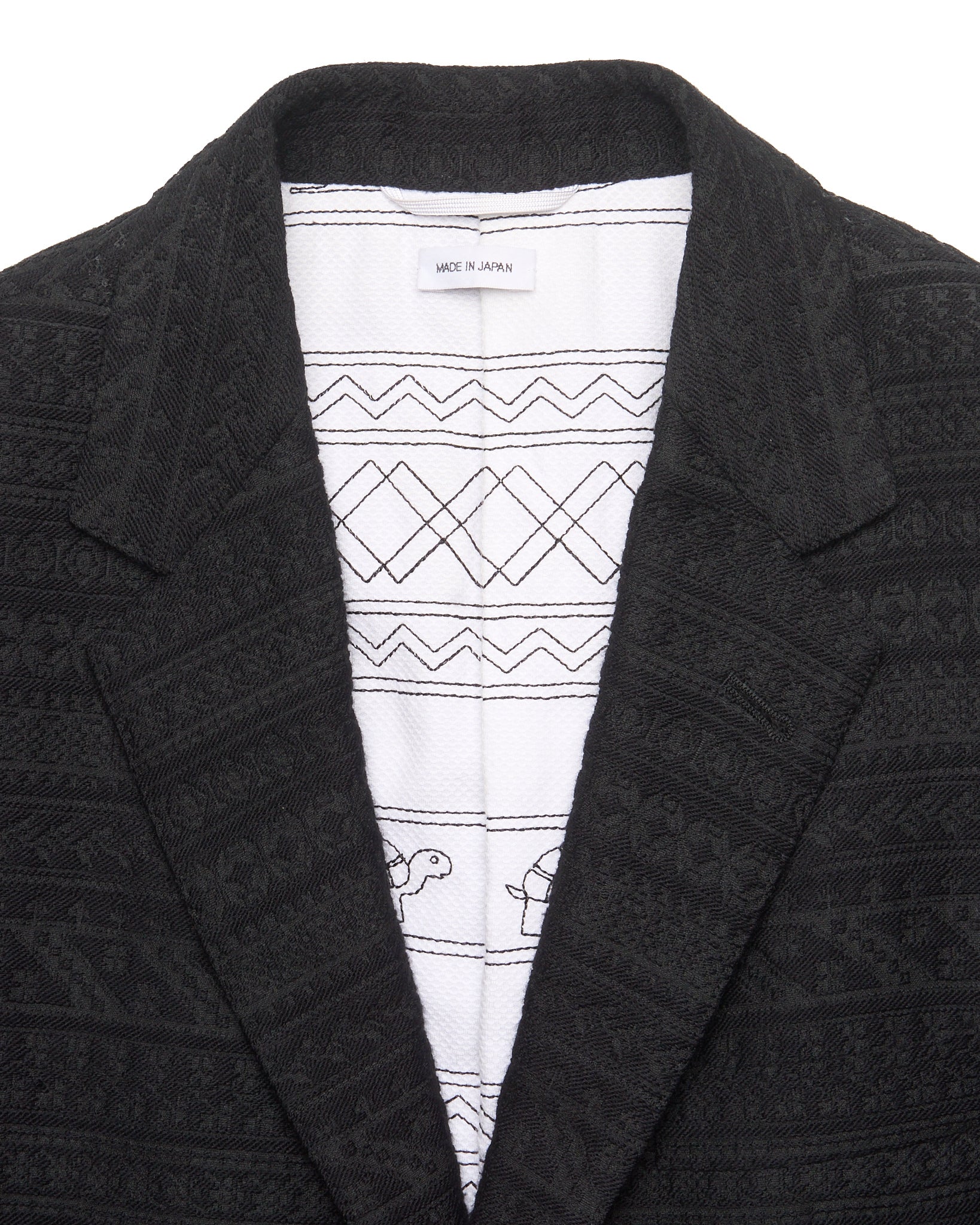 Thom Browne Cable Knit Sleeve Wool Blend Embroidered Jacket