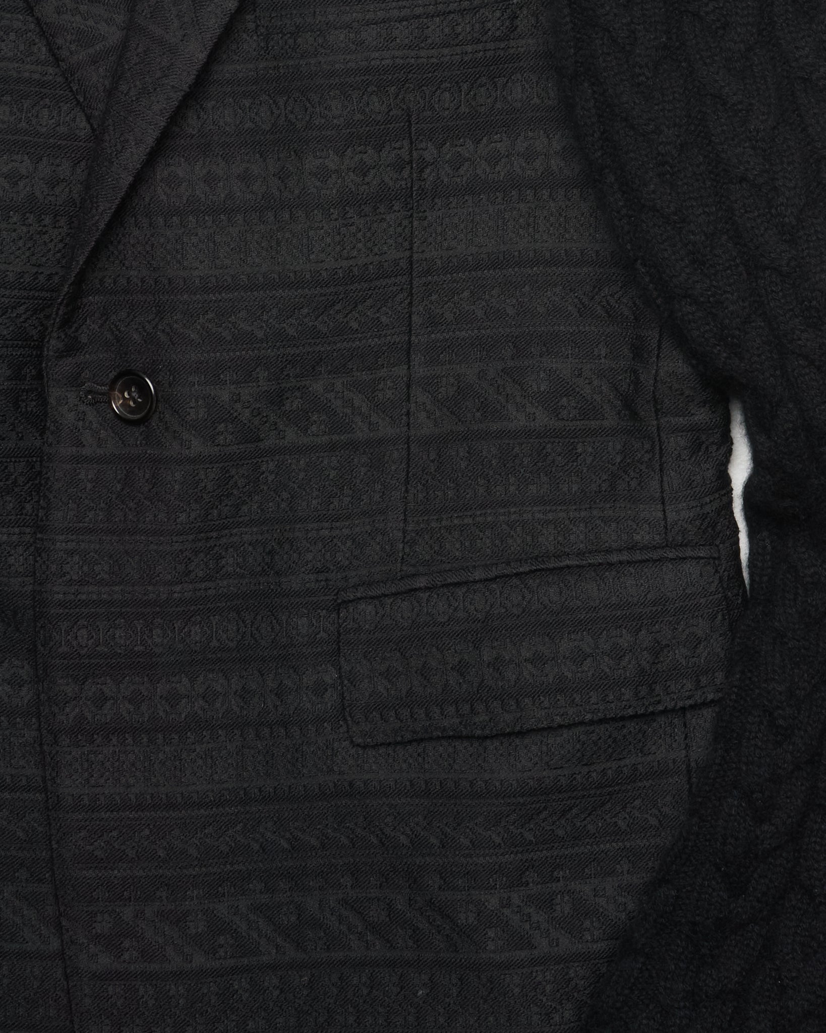 Thom Browne Cable Knit Sleeve Wool Blend Embroidered Jacket