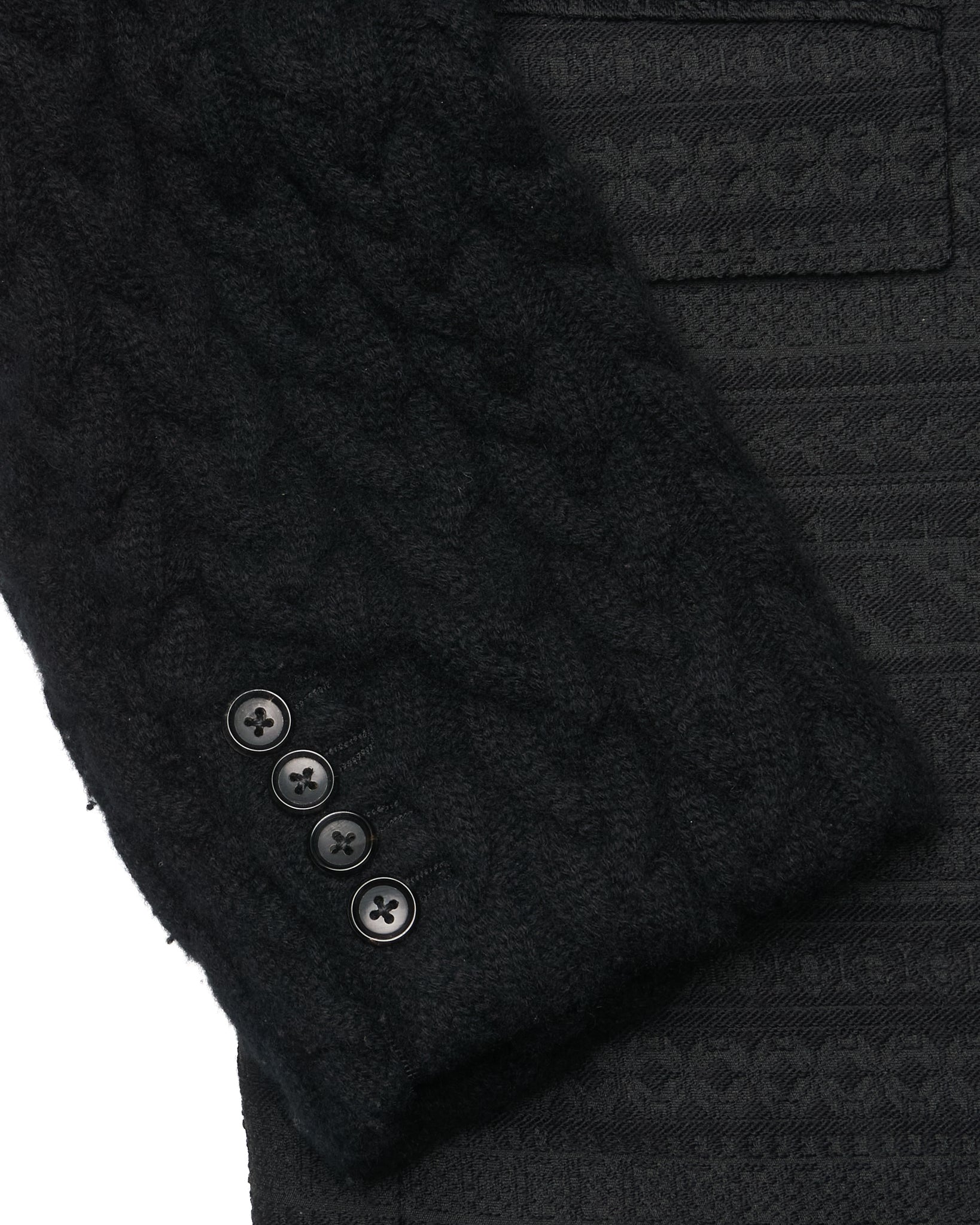 Thom Browne Cable Knit Sleeve Wool Blend Embroidered Jacket