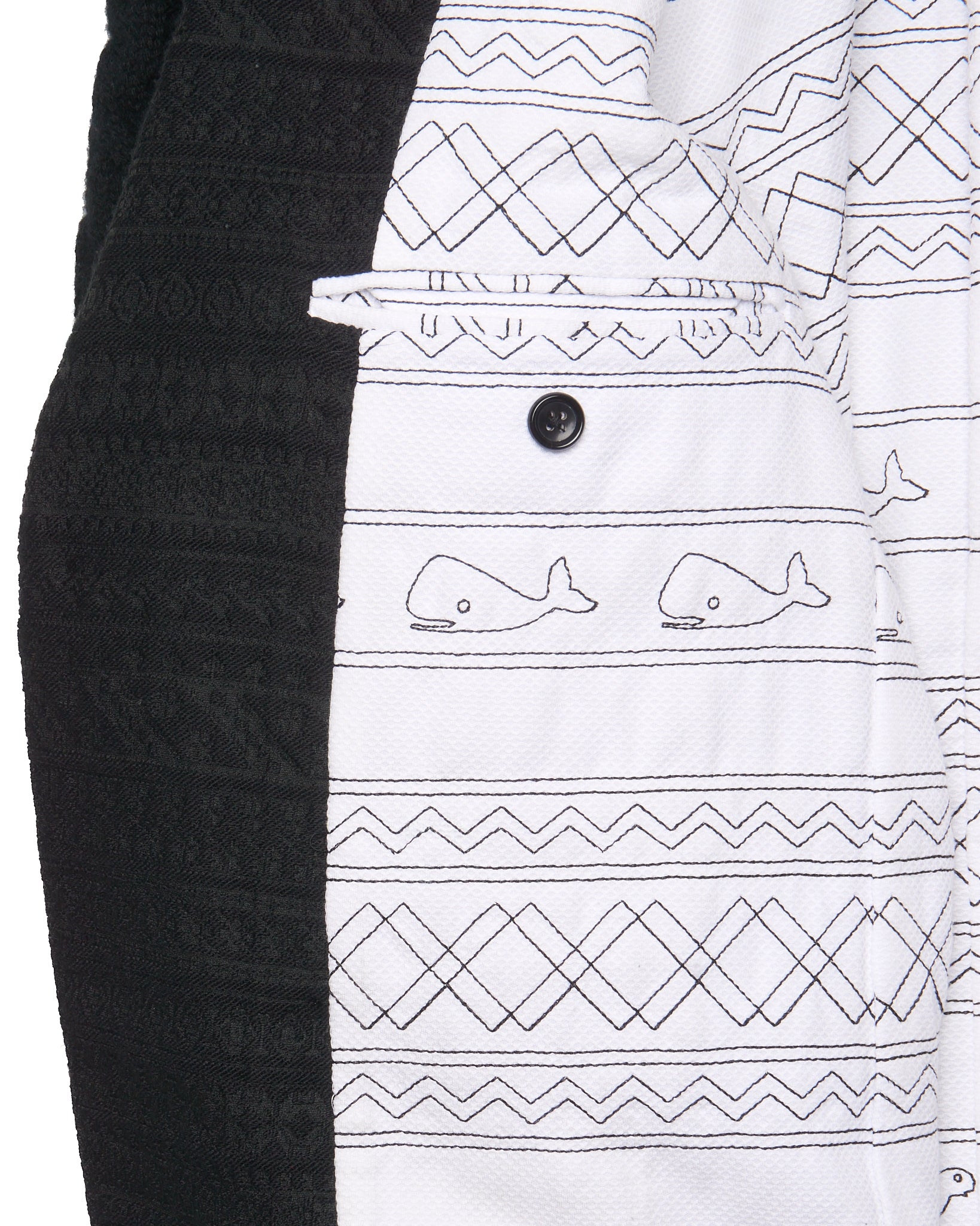 Thom Browne Cable Knit Sleeve Wool Blend Embroidered Jacket