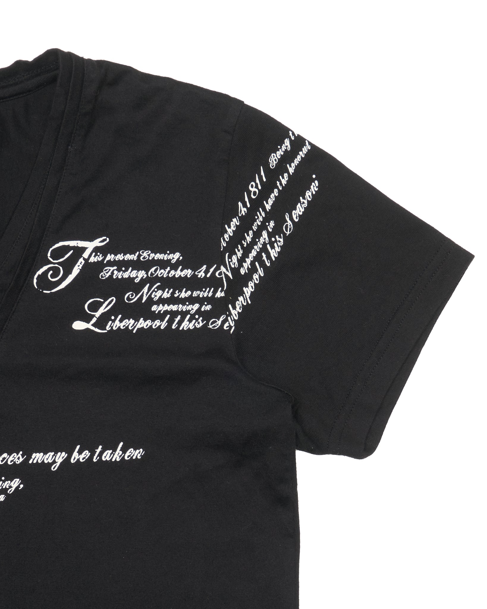 Tornado Mart Typography Black V-Neck Tee