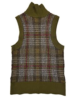 Dirk Schönberger Plaid Turtle Neck Sweater Vest
