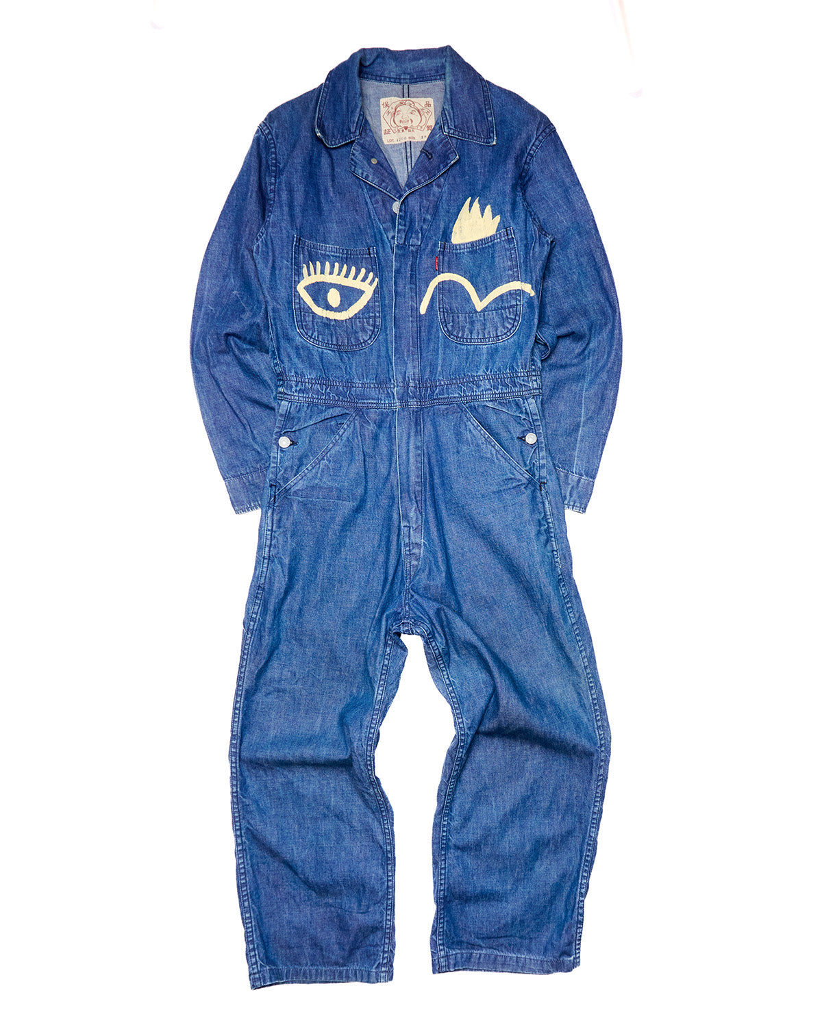Early 00s EVISU Double Diakoku Hand-Paint Coverall