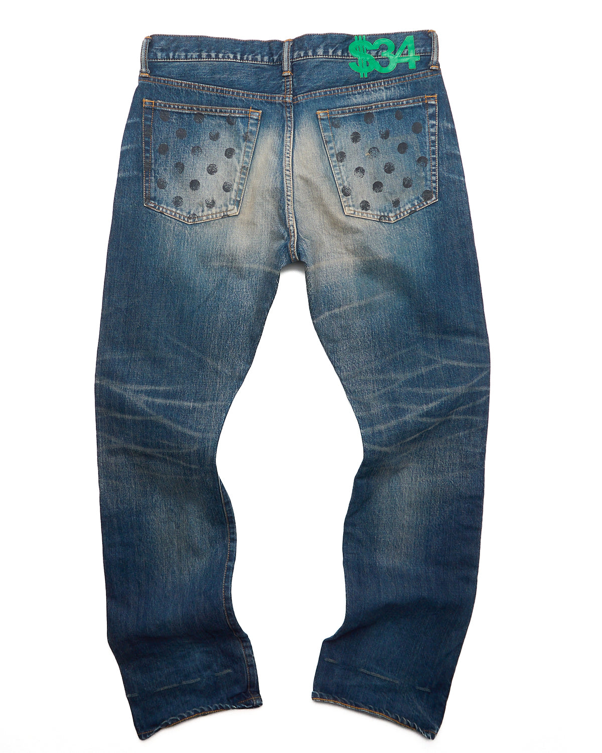 Early 00s Swagger “Nice Design”Polka Dot Jeans