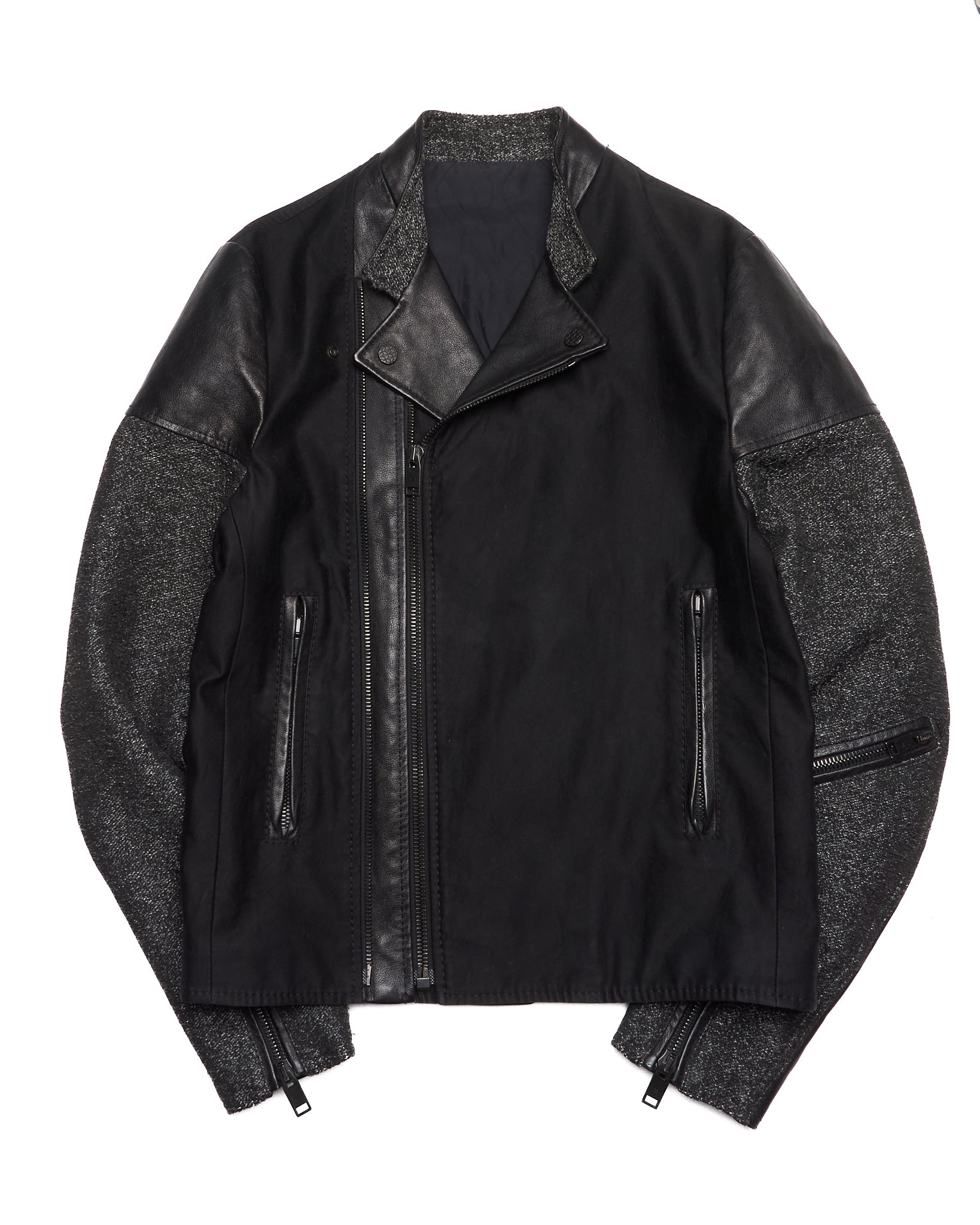 A/W12 BALENCIAGA by Nicolas Ghesquière Buffalo Leather Hybrid Rider Jacket