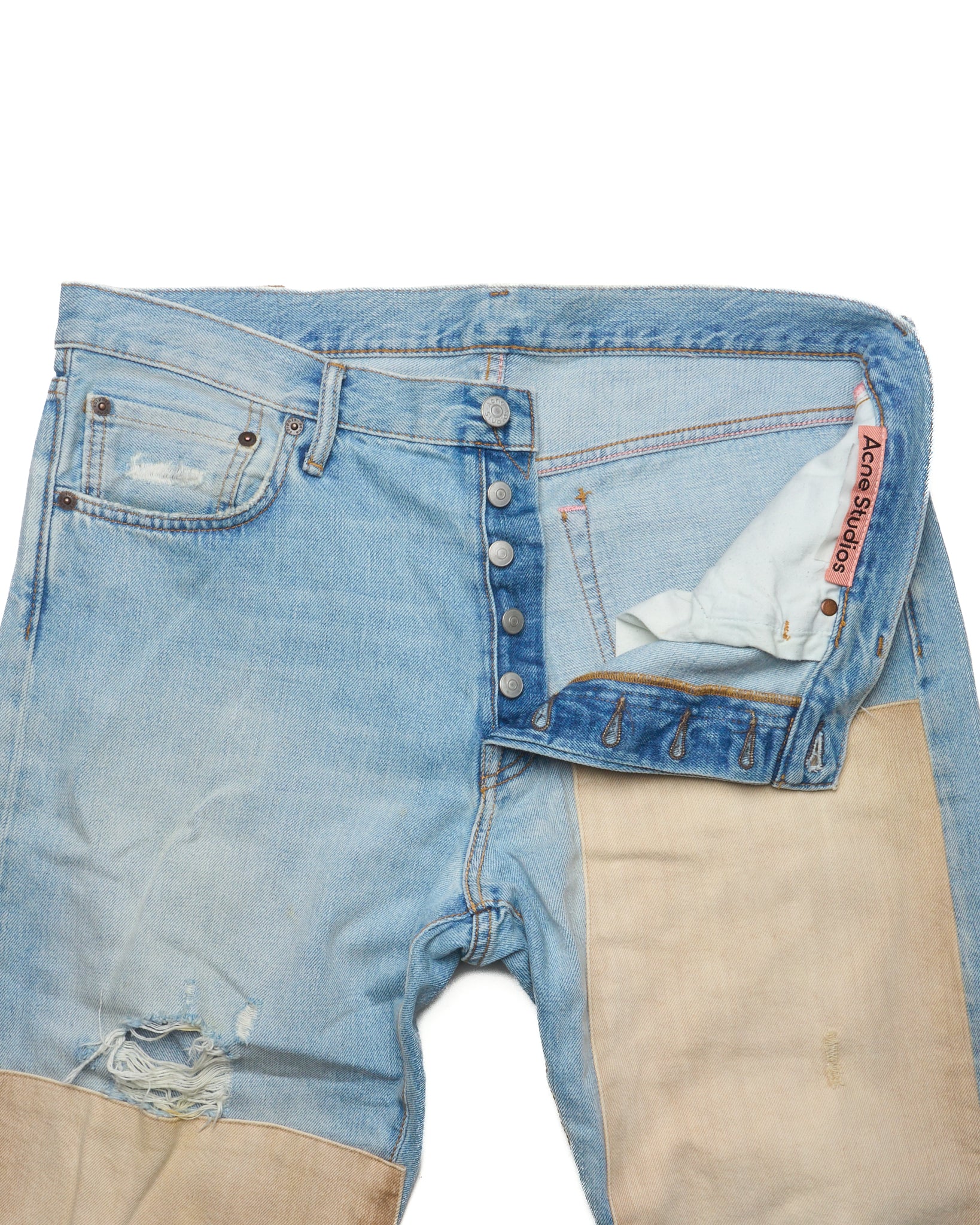 Acne Studios Patchwork Distressed Framed Denim