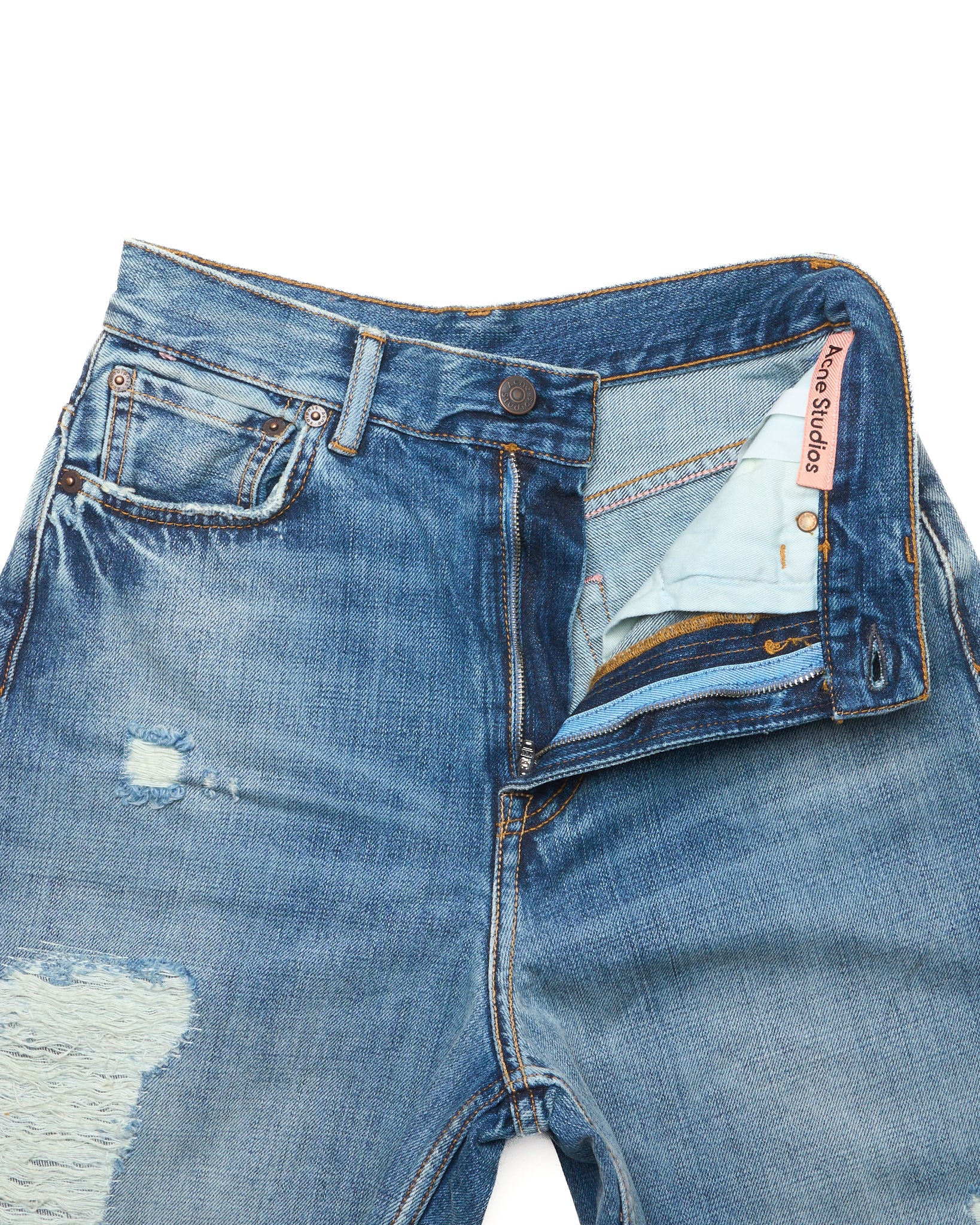 Acne Studios Distressed Wide Leg Denim
