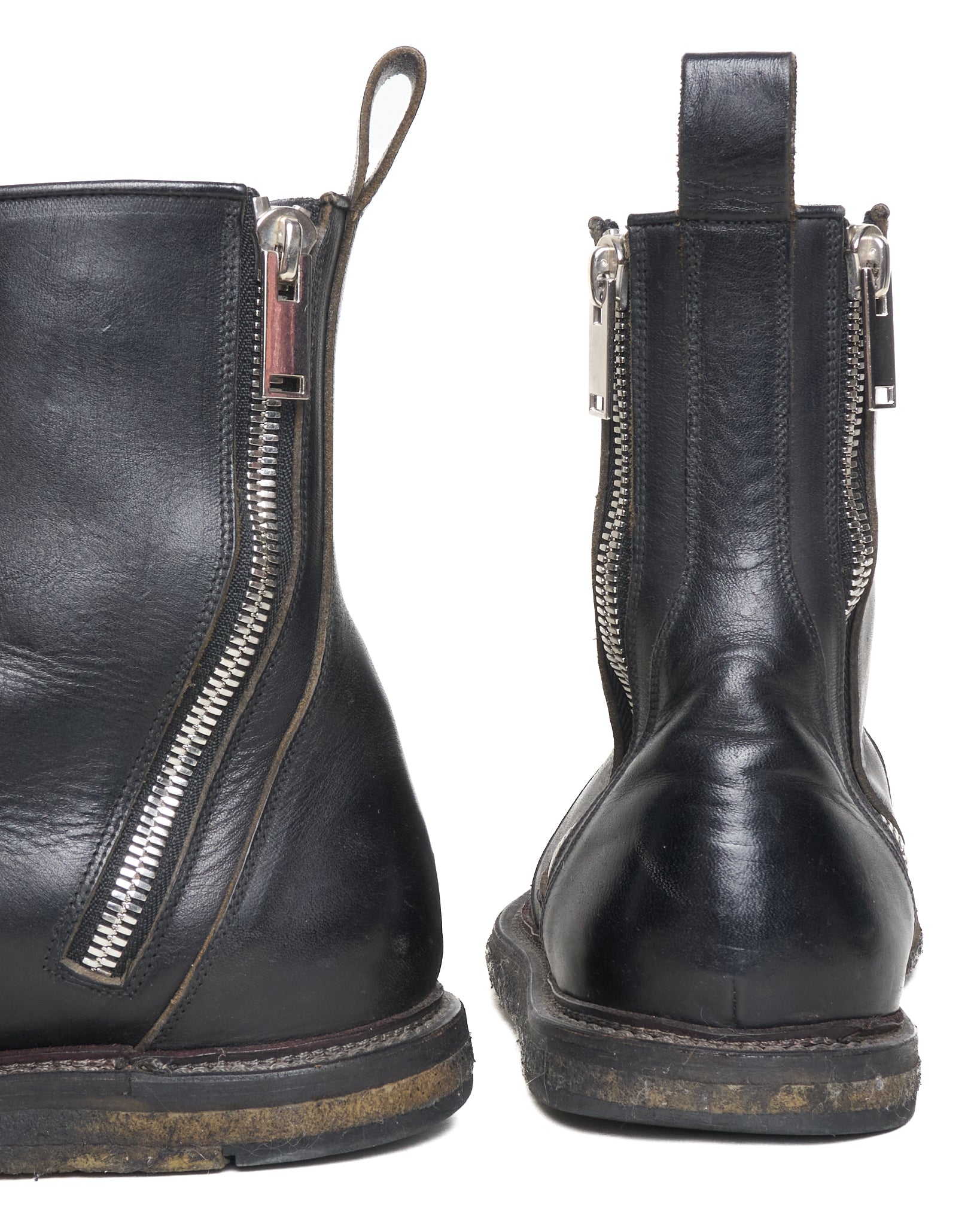 A/W13 Rick Owens “PLINTH” Dual Zip Crepe Sole Calf Leather Boots