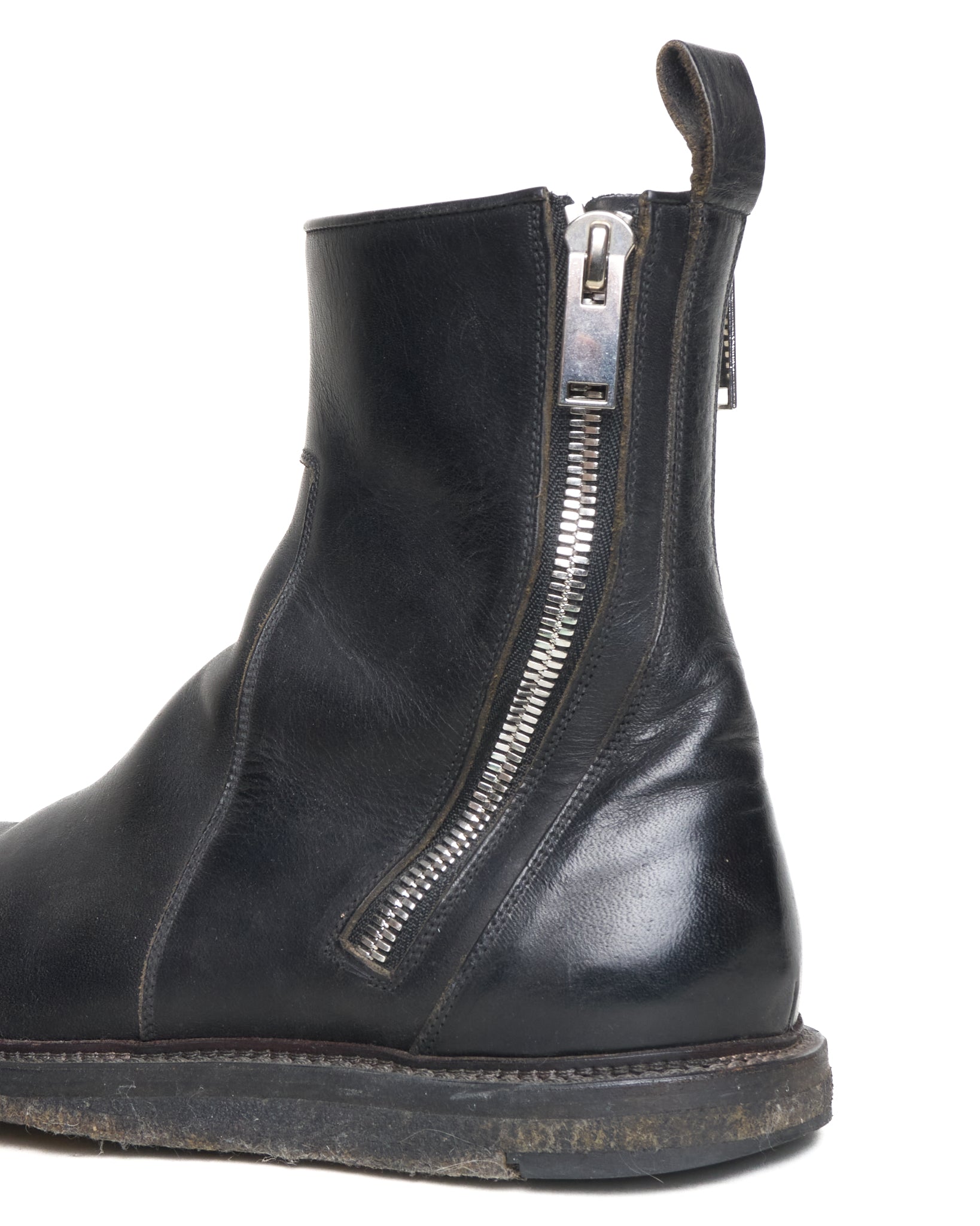 A/W13 Rick Owens “PLINTH” Dual Zip Crepe Sole Calf Leather Boots