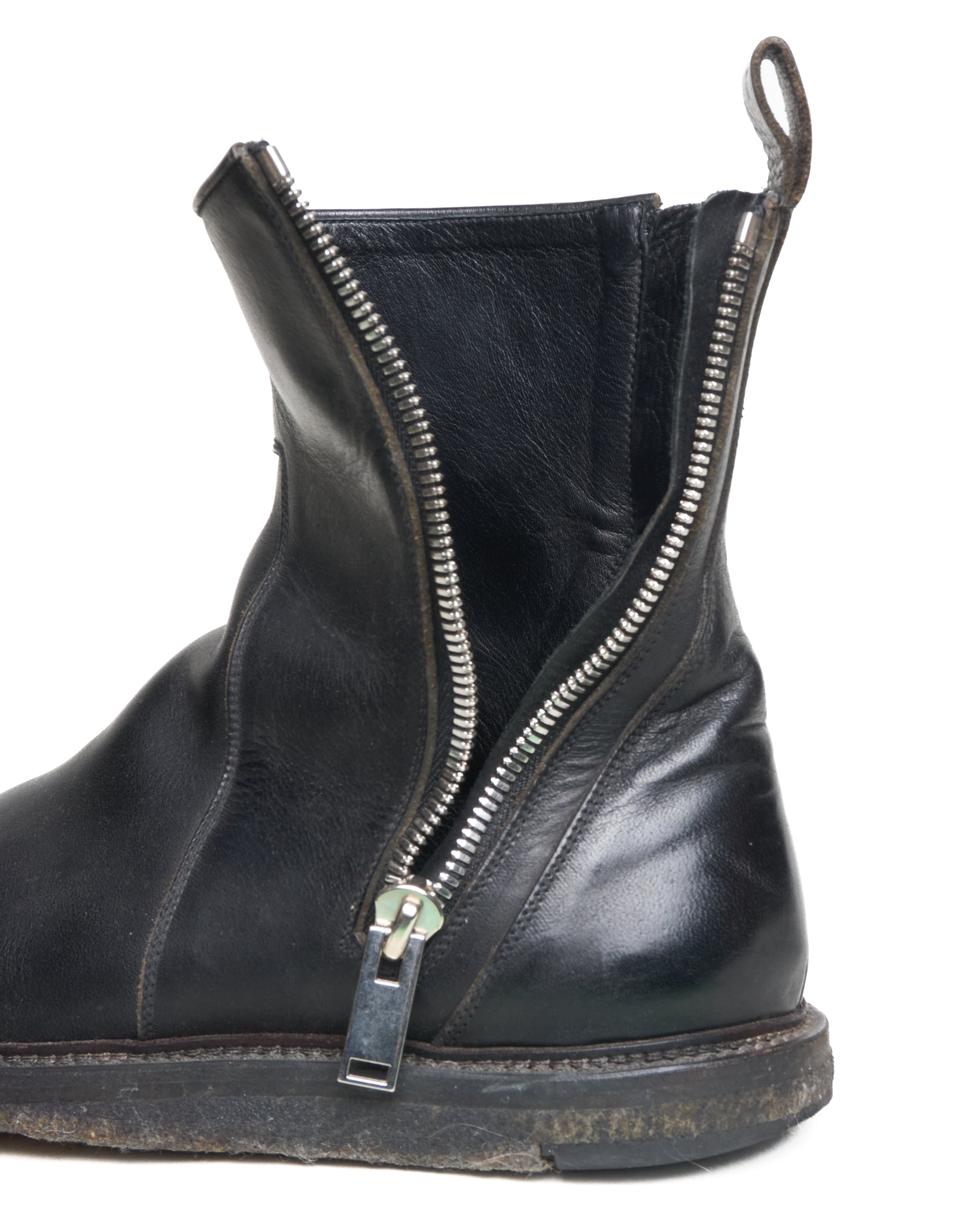 A/W13 Rick Owens “PLINTH” Dual Zip Crepe Sole Calf Leather Boots