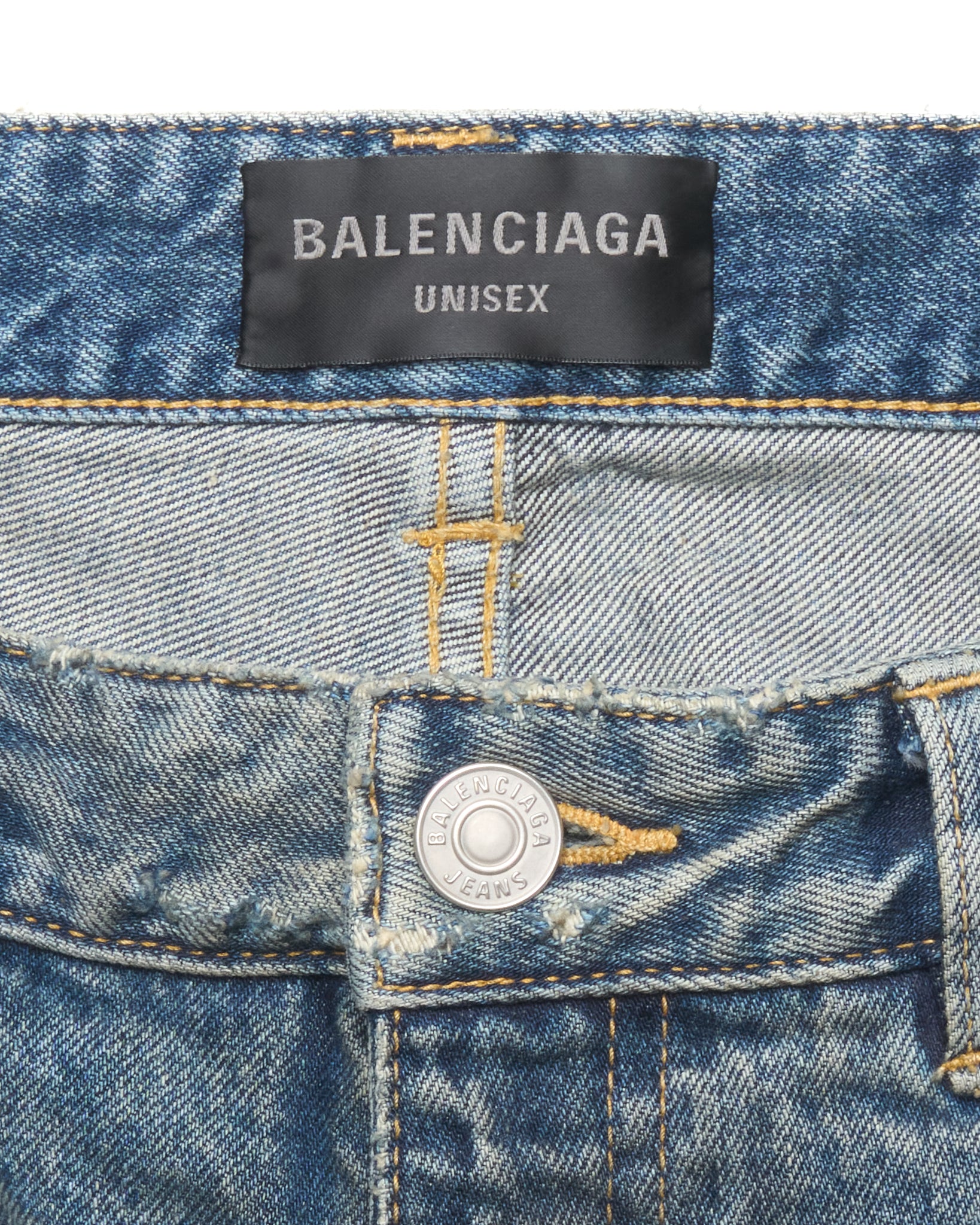 S/S23 Balenciaga ‘Mudshow’ Reversed Pocket Thrash Distressed Denim