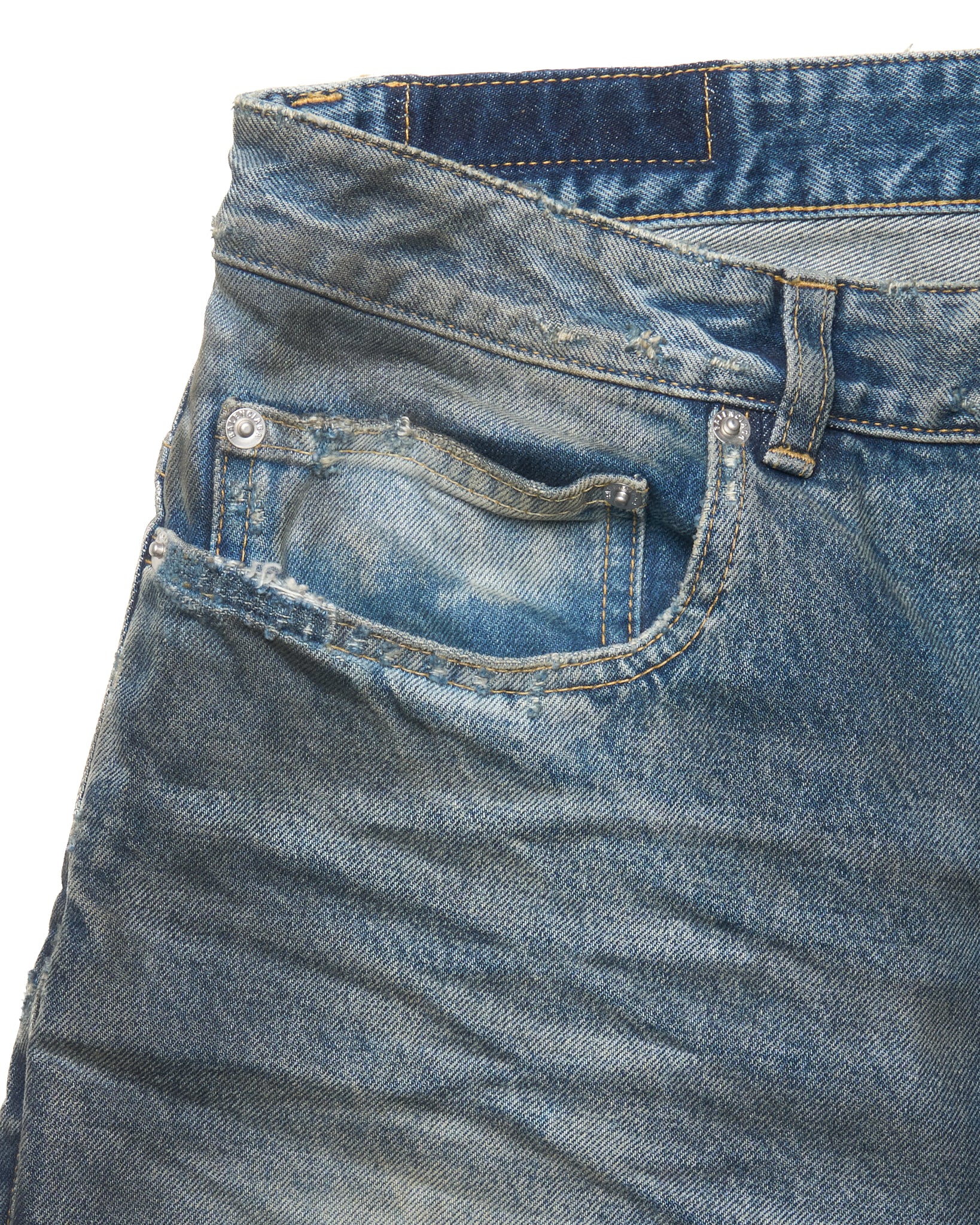 S/S23 Balenciaga ‘Mudshow’ Reversed Pocket Thrash Distressed Denim