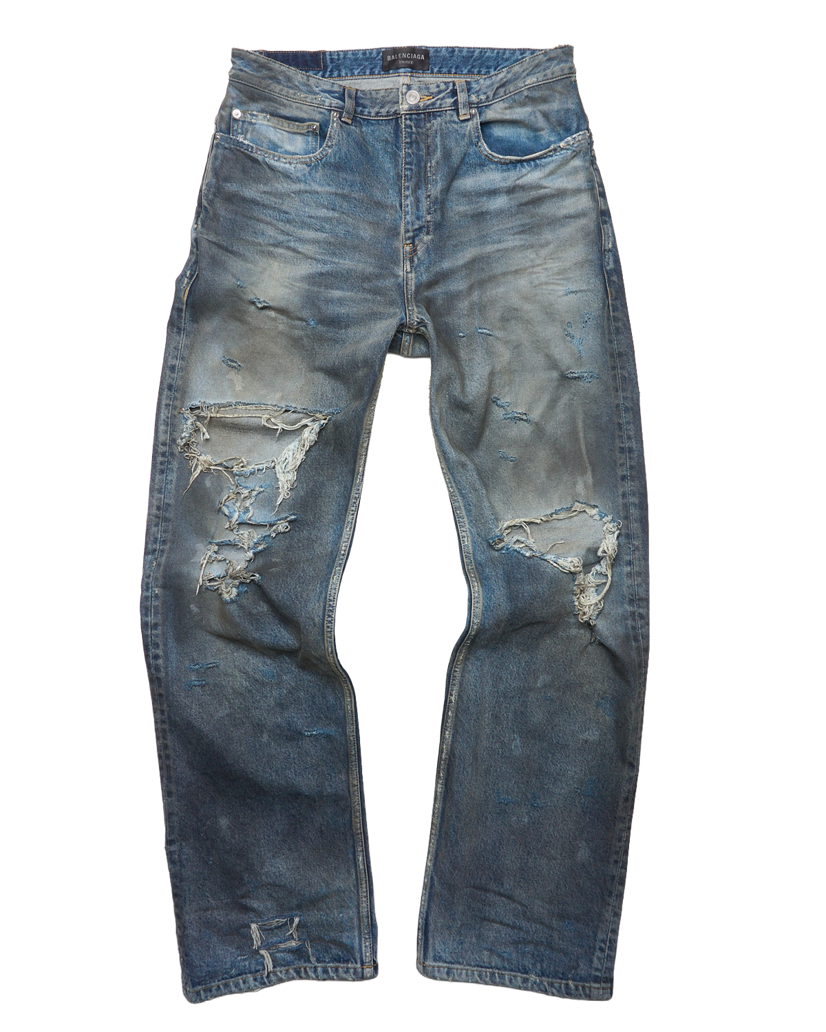 S/S23 Balenciaga ‘Mudshow’ Reversed Pocket Thrash Distressed Denim