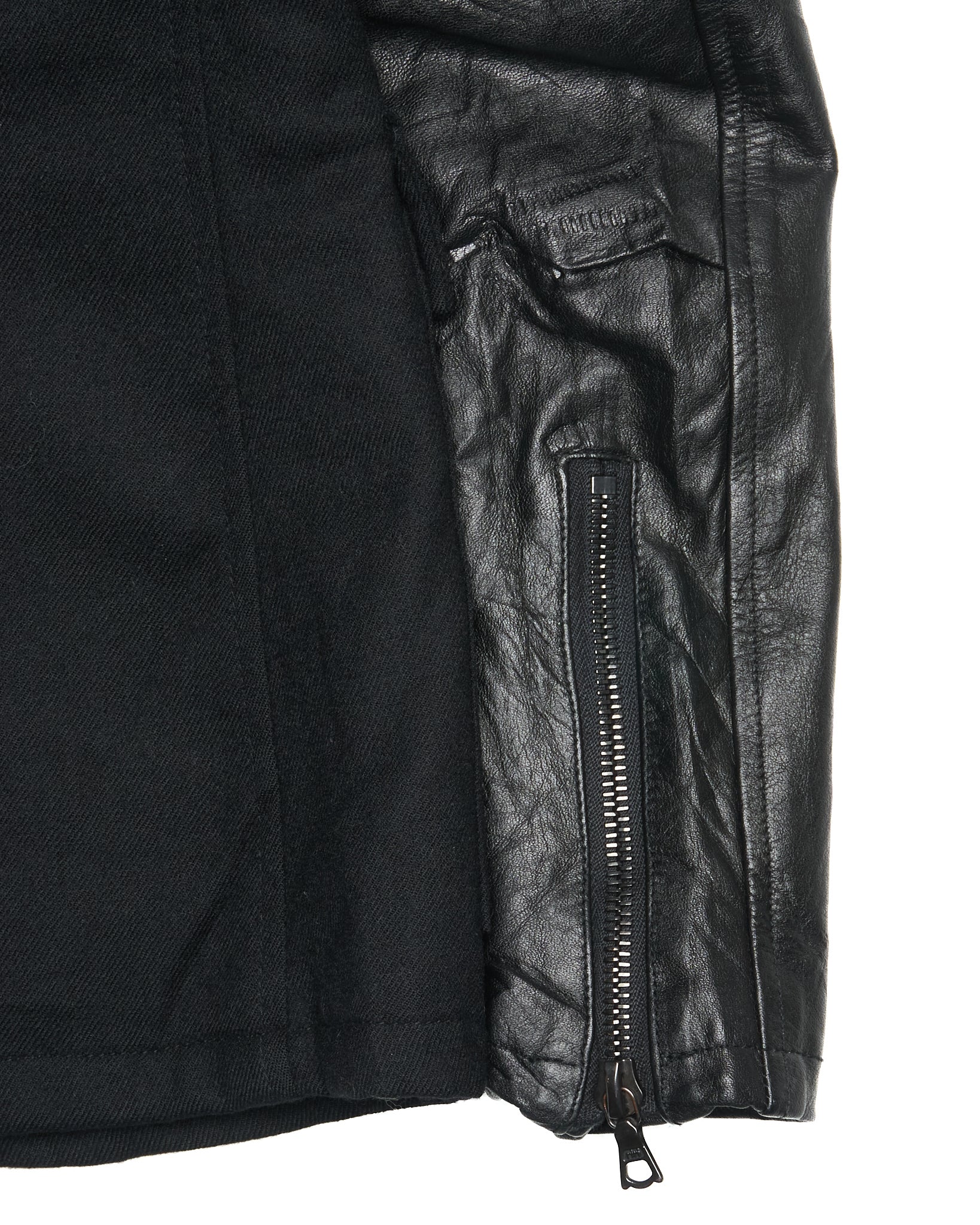 ballet by Isamu Katayama "BACKLASH" Fox Fur Hooded Hybrid Cow Leather Sleeved Field Jacket