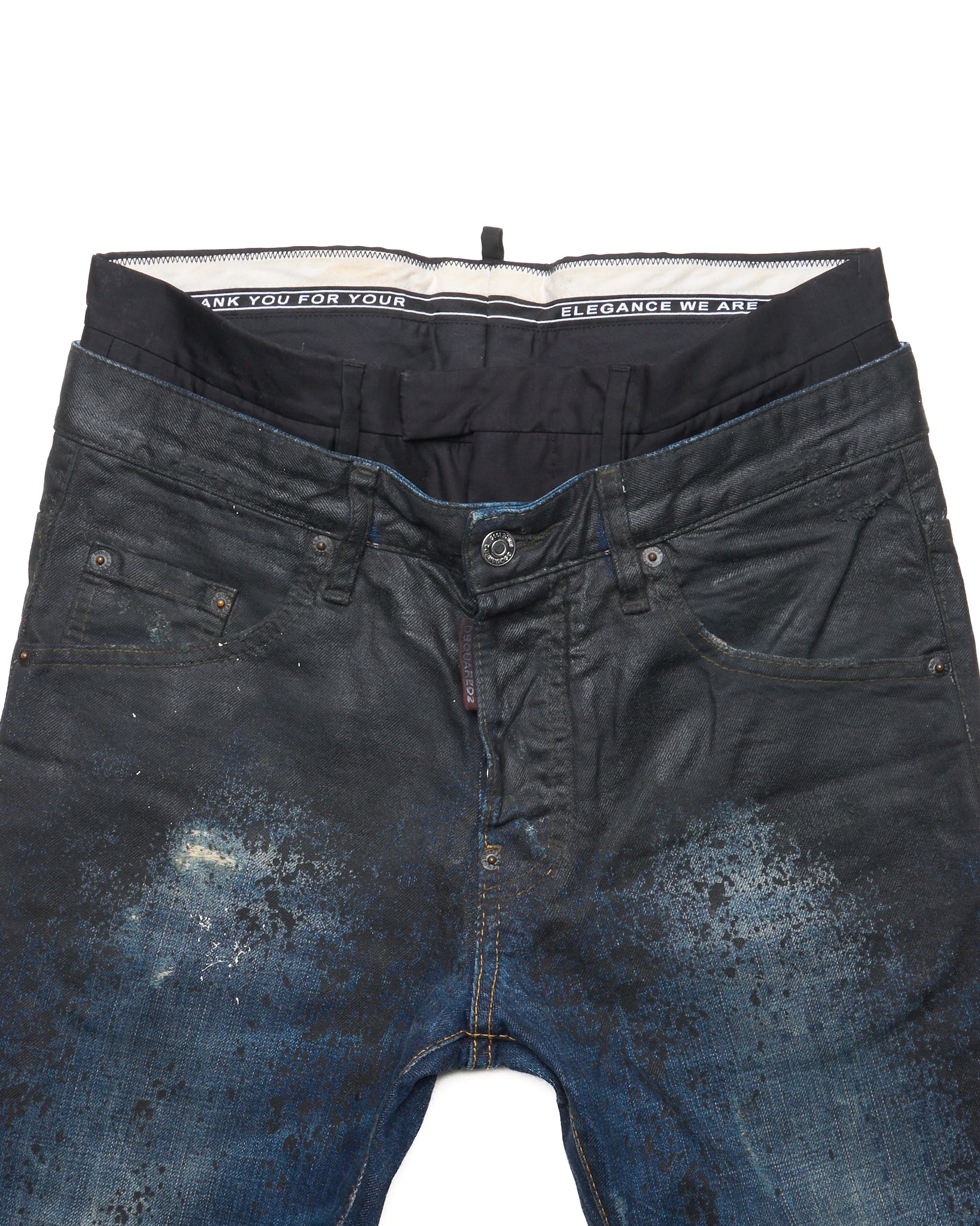 DSQUARED2 Waxed Paint Splatter Denim