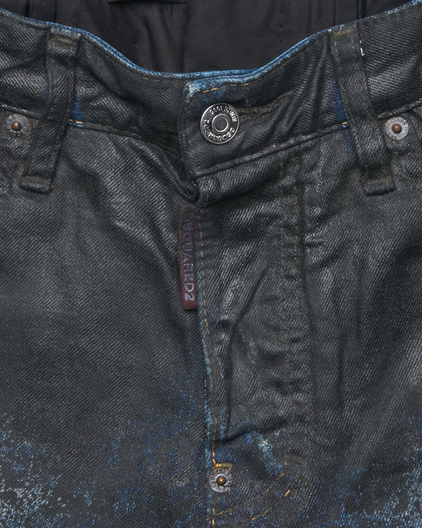 DSQUARED2 Waxed Paint Splatter Denim