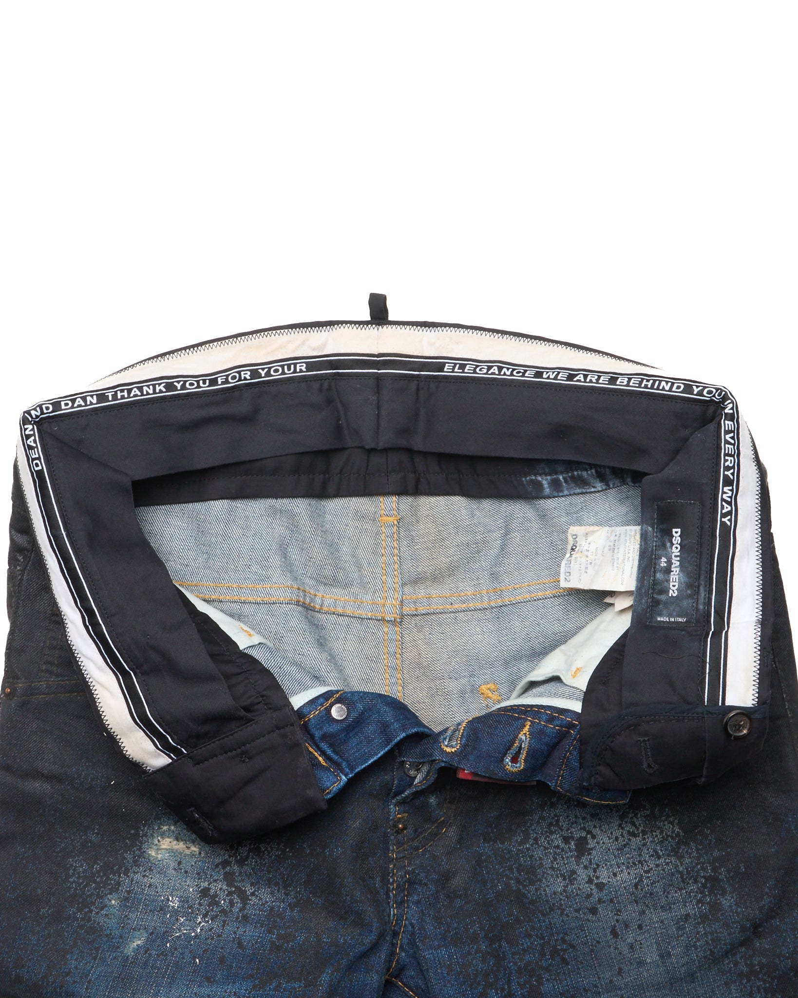DSQUARED2 Waxed Paint Splatter Denim