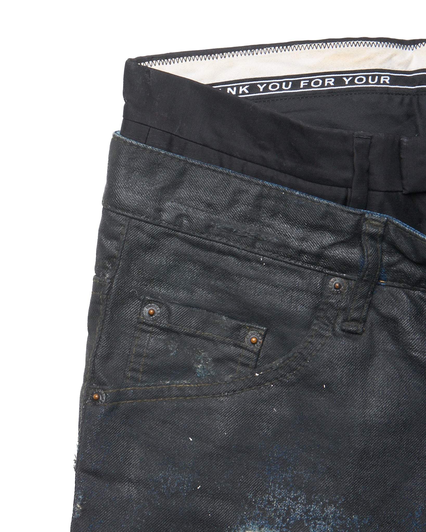 DSQUARED2 Waxed Paint Splatter Denim
