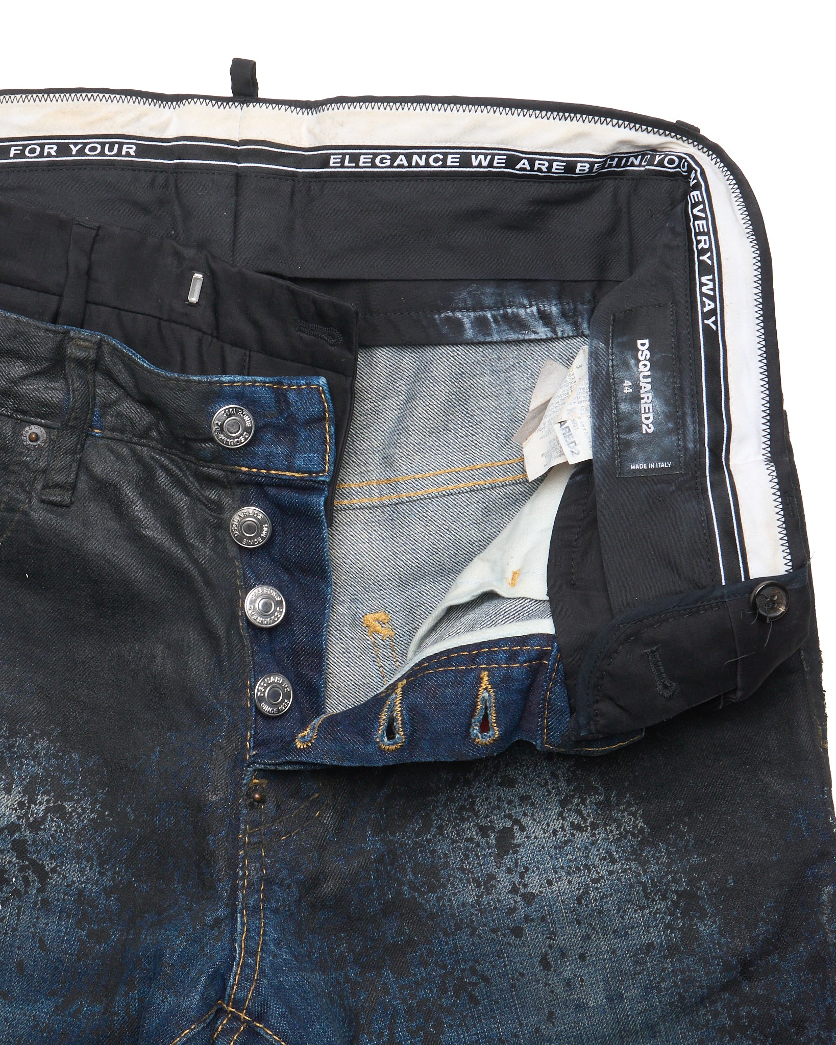 DSQUARED2 Waxed Paint Splatter Denim