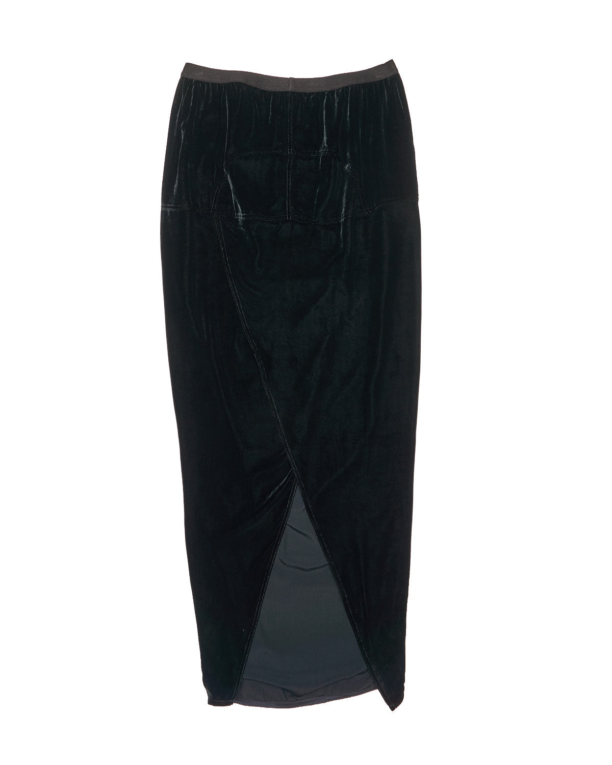 A/W17 Rick Owens "GLITTER" Black Velvet Maxi Skirt