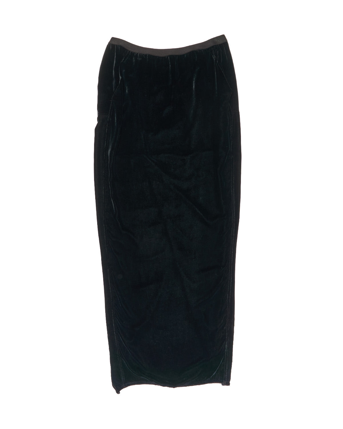 A/W17 Rick Owens "GLITTER" Black Velvet Maxi Skirt