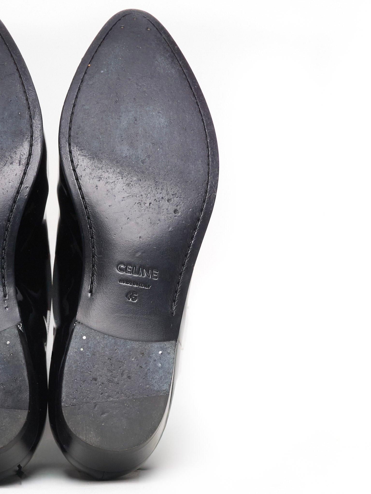 CELINE by Hedi Slimane Leopard Patent Leather Derbies