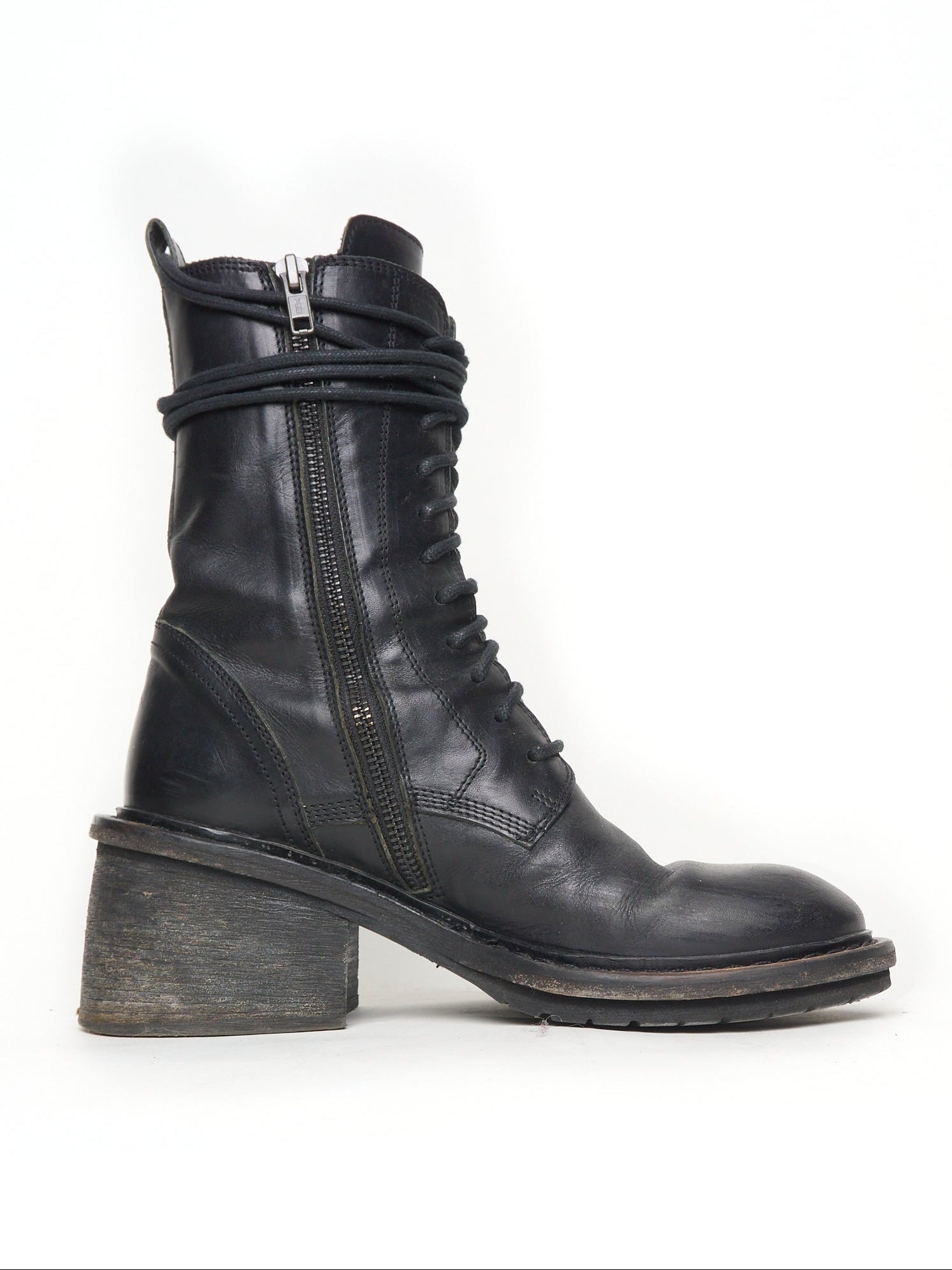 Ann Demeulemeester Leather Combat Boots