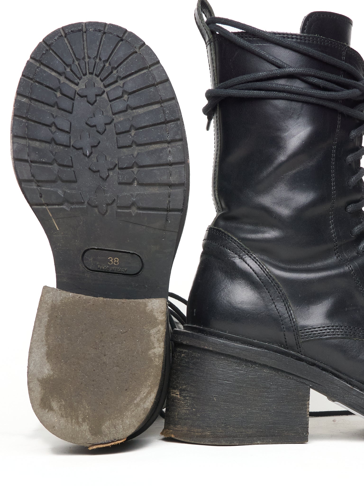 Ann Demeulemeester Leather Combat Boots