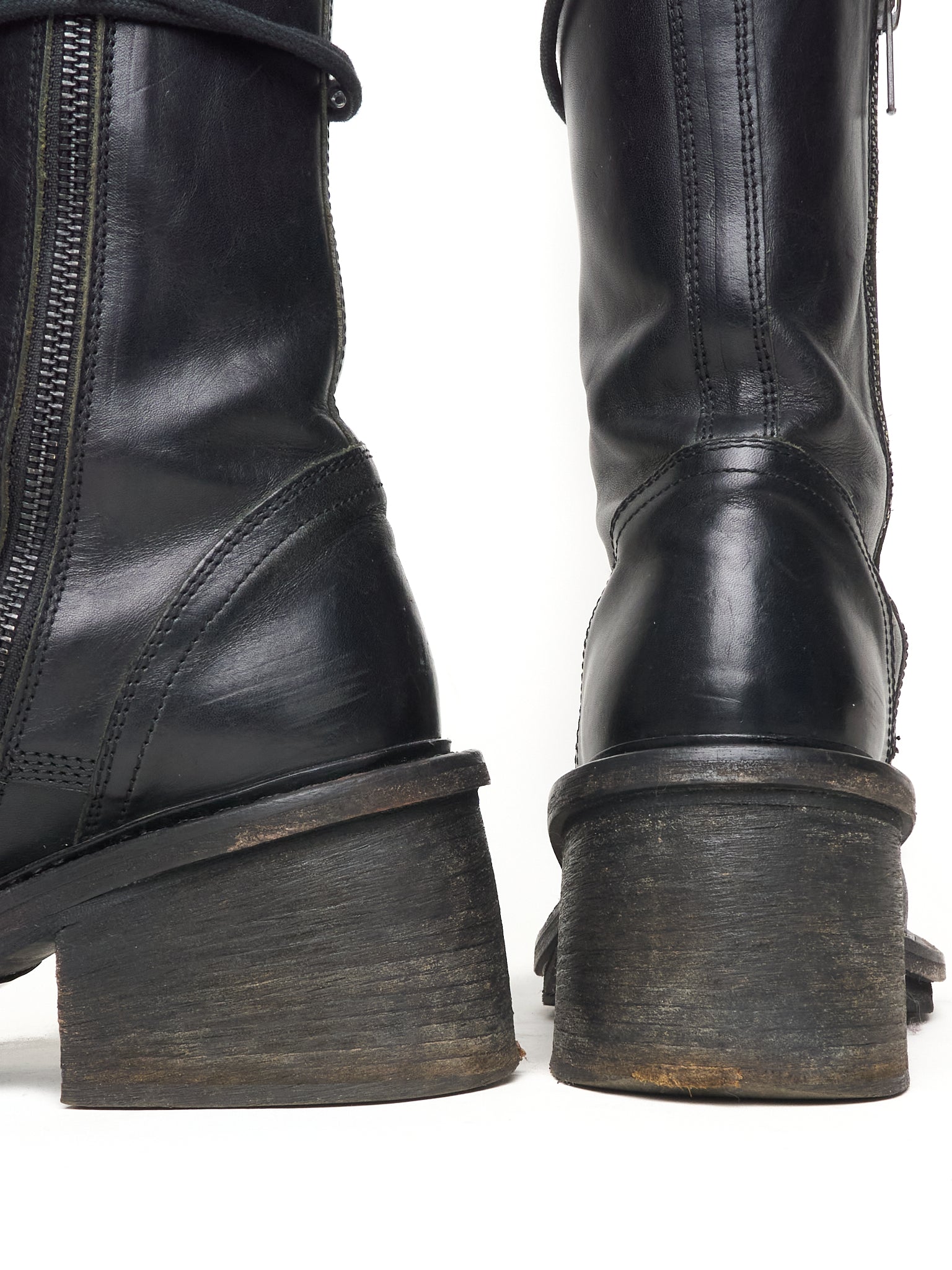Ann Demeulemeester Leather Combat Boots