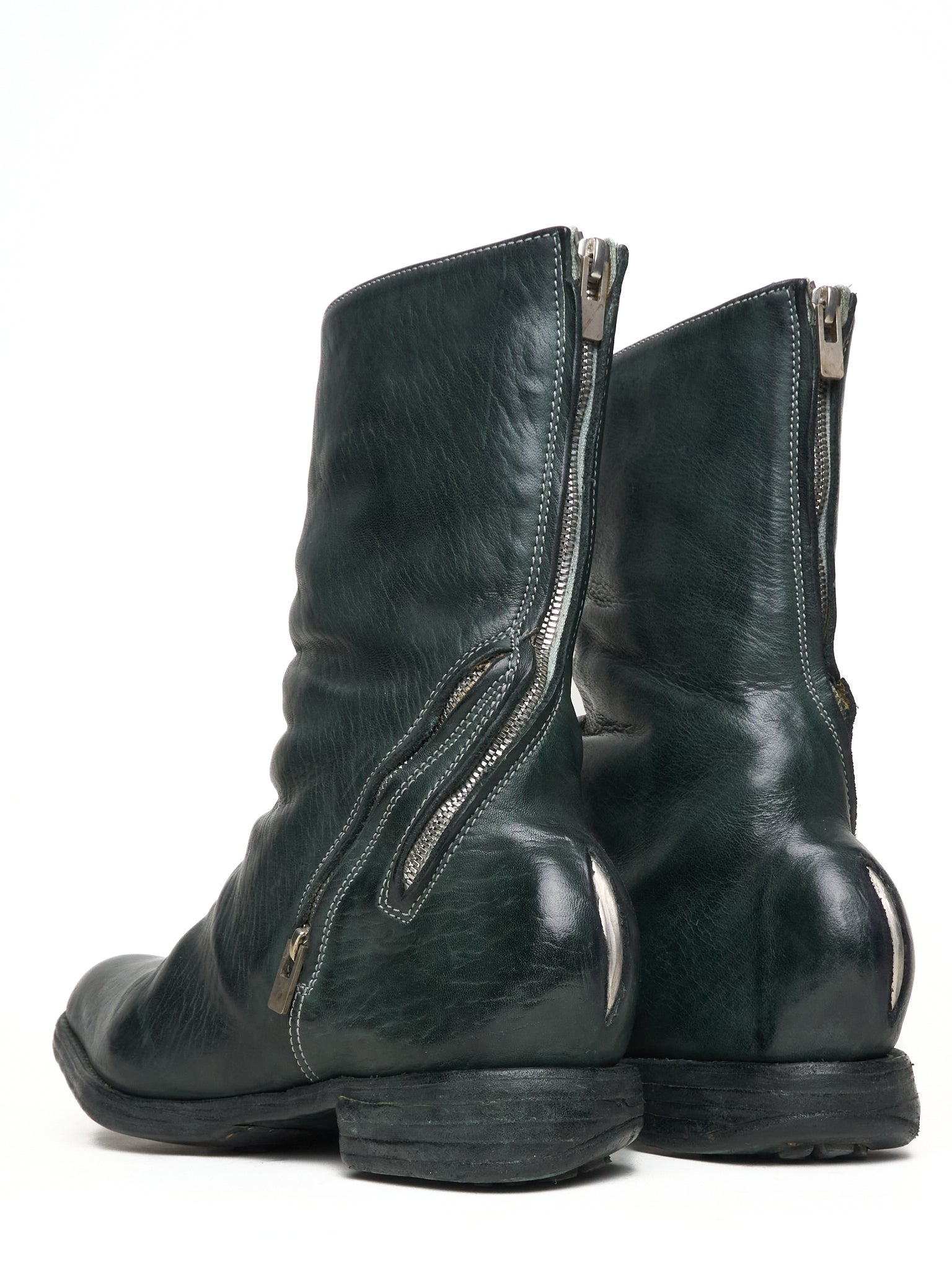 Carol Christian Poell 'AM/2757SP-IN CORSS-PTC/12' Object Dyed Goodyear Prosthetic Spur Biter Crimp Front Boots