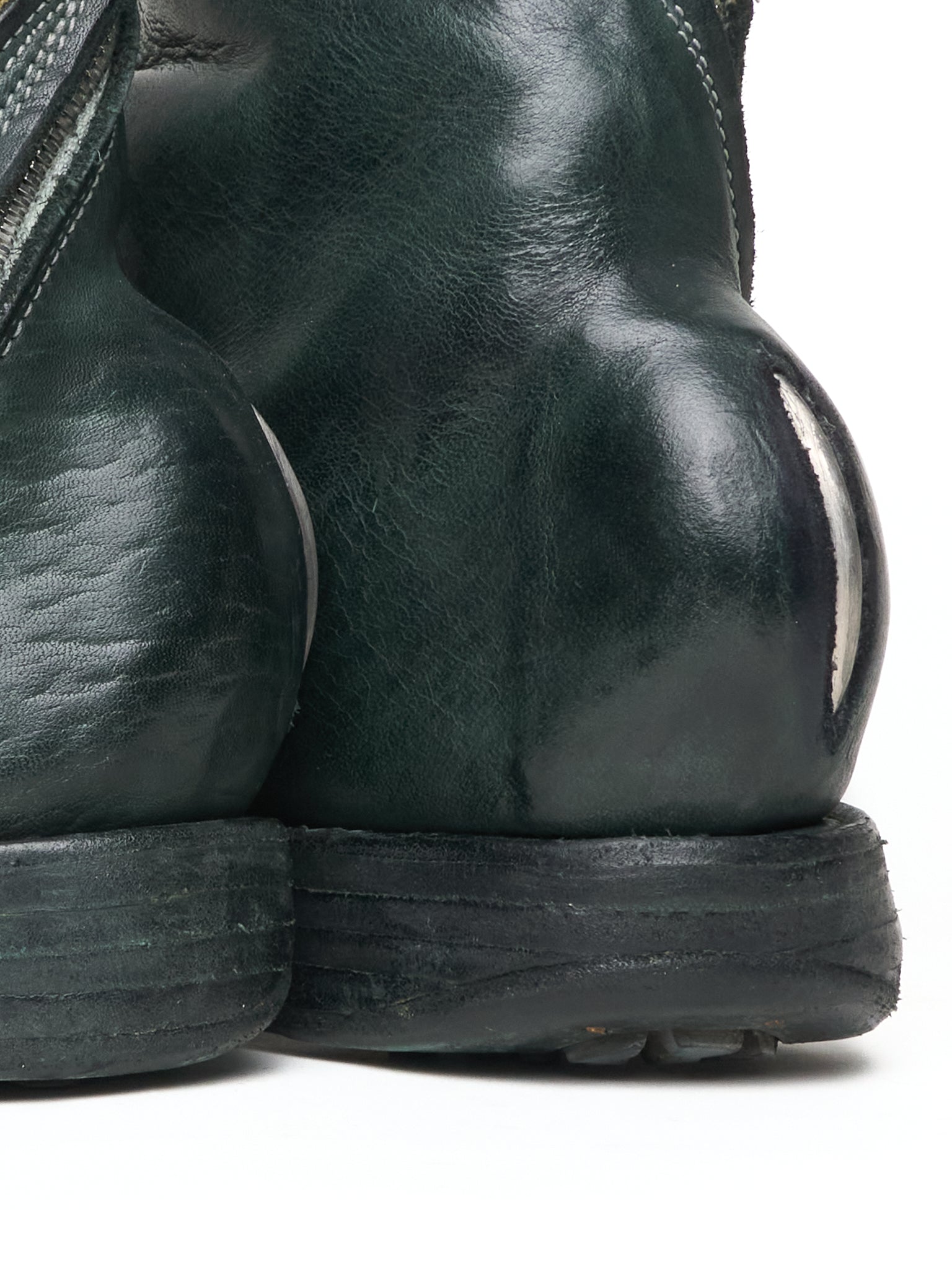 Carol Christian Poell 'AM/2757SP-IN CORSS-PTC/12' Object Dyed Goodyear Prosthetic Spur Biter Crimp Front Boots