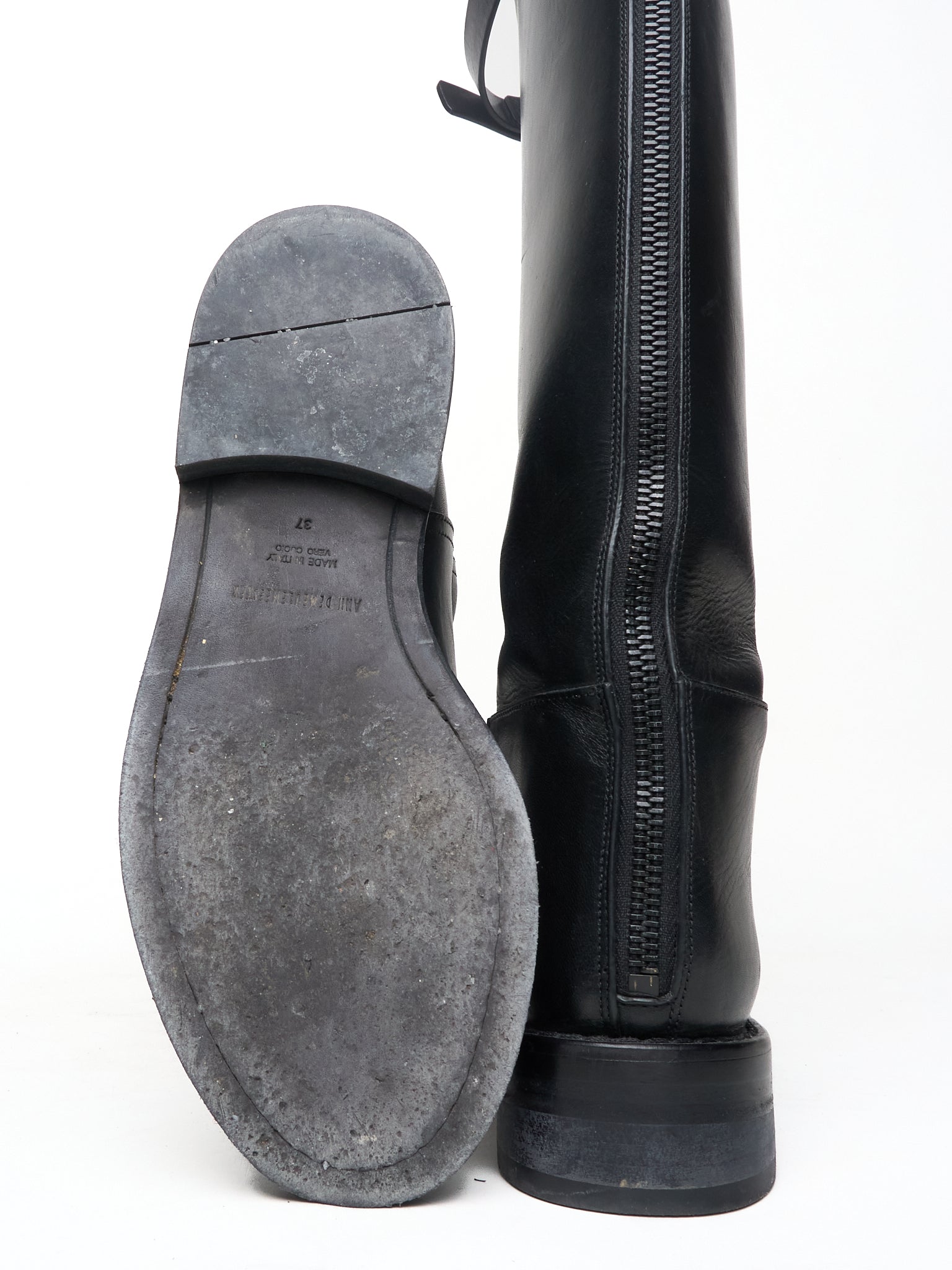 Ann Demeulemeester Leather Riding Boots